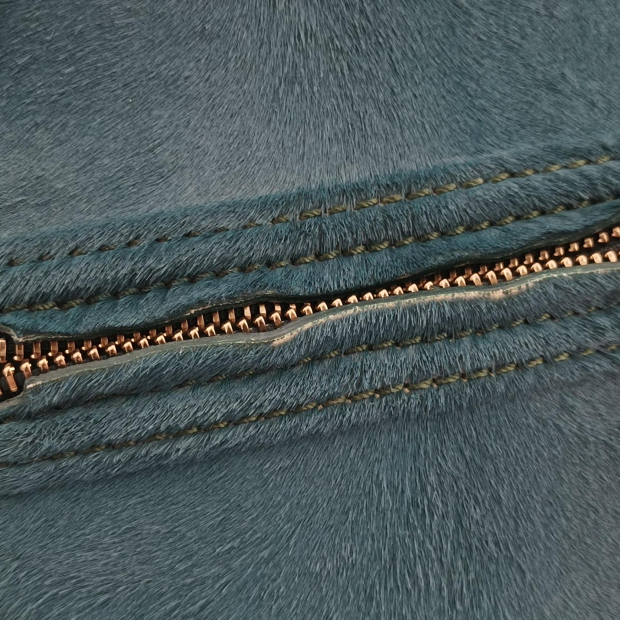 Pre-owned Celine Luggage Square Phantom Green Pony Hair  handbag | stylenewstar