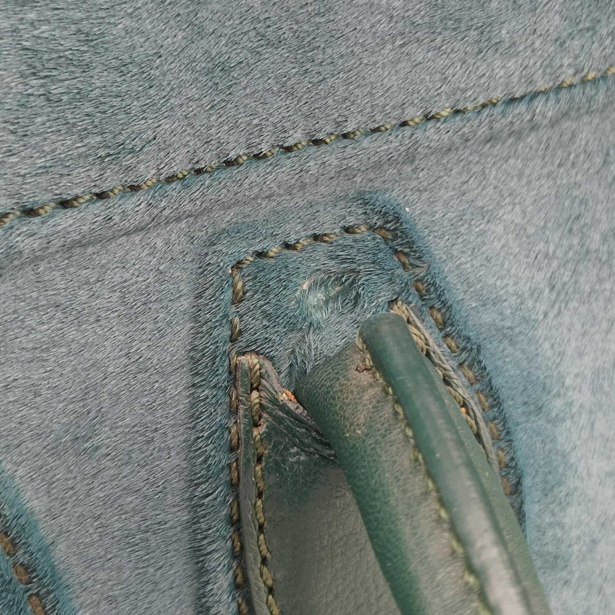 Pre-owned Celine Luggage Square Phantom Green Pony Hair  handbag | stylenewstar
