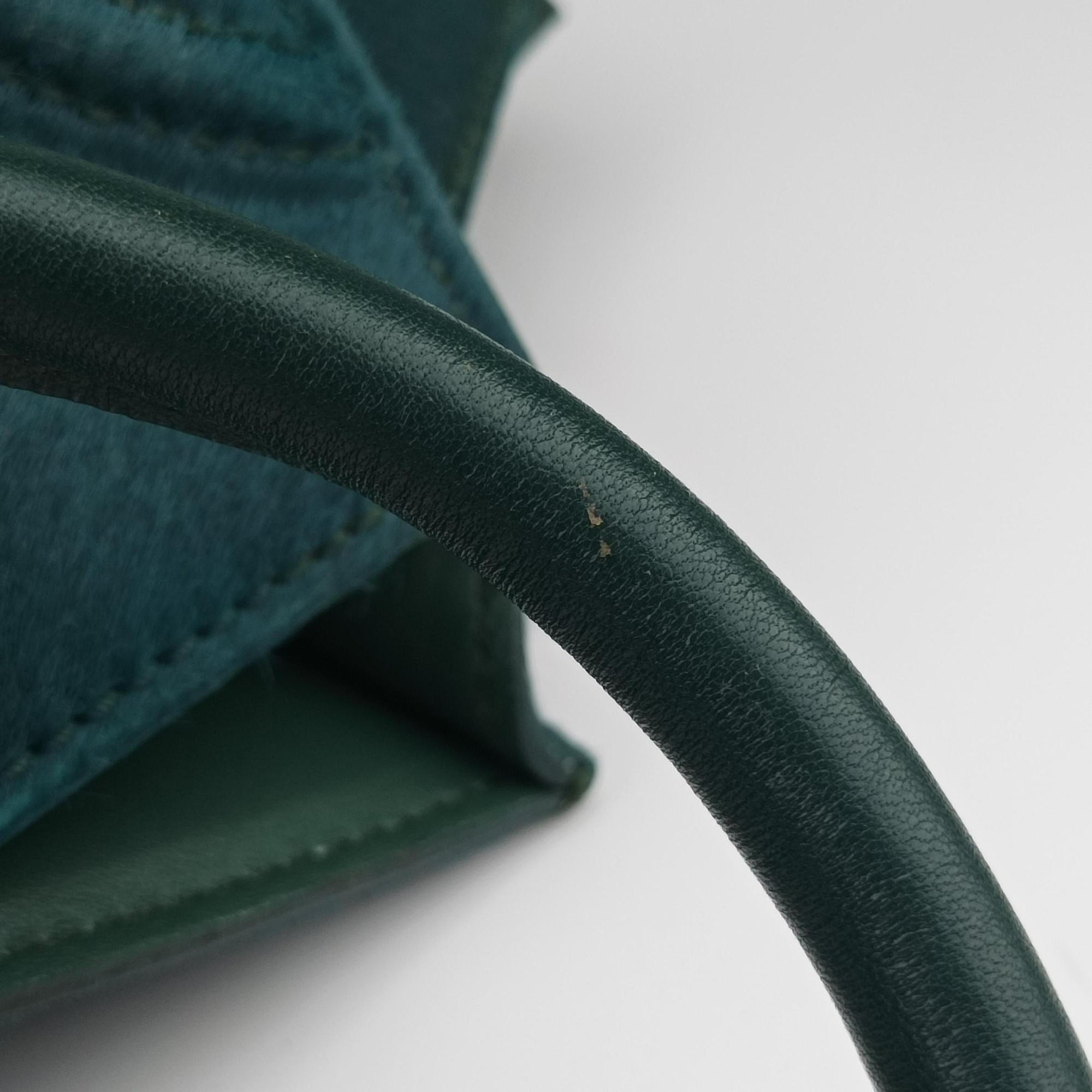 Pre-owned Celine Luggage Square Phantom Green Pony Hair  handbag | stylenewstar