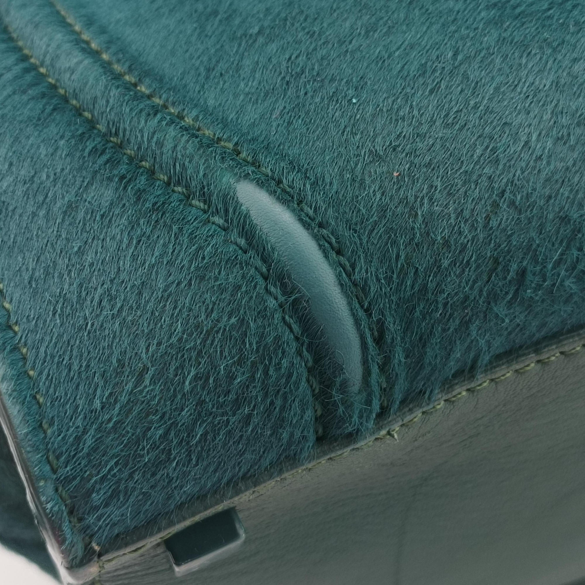Pre-owned Celine Luggage Square Phantom Green Pony Hair  handbag | stylenewstar