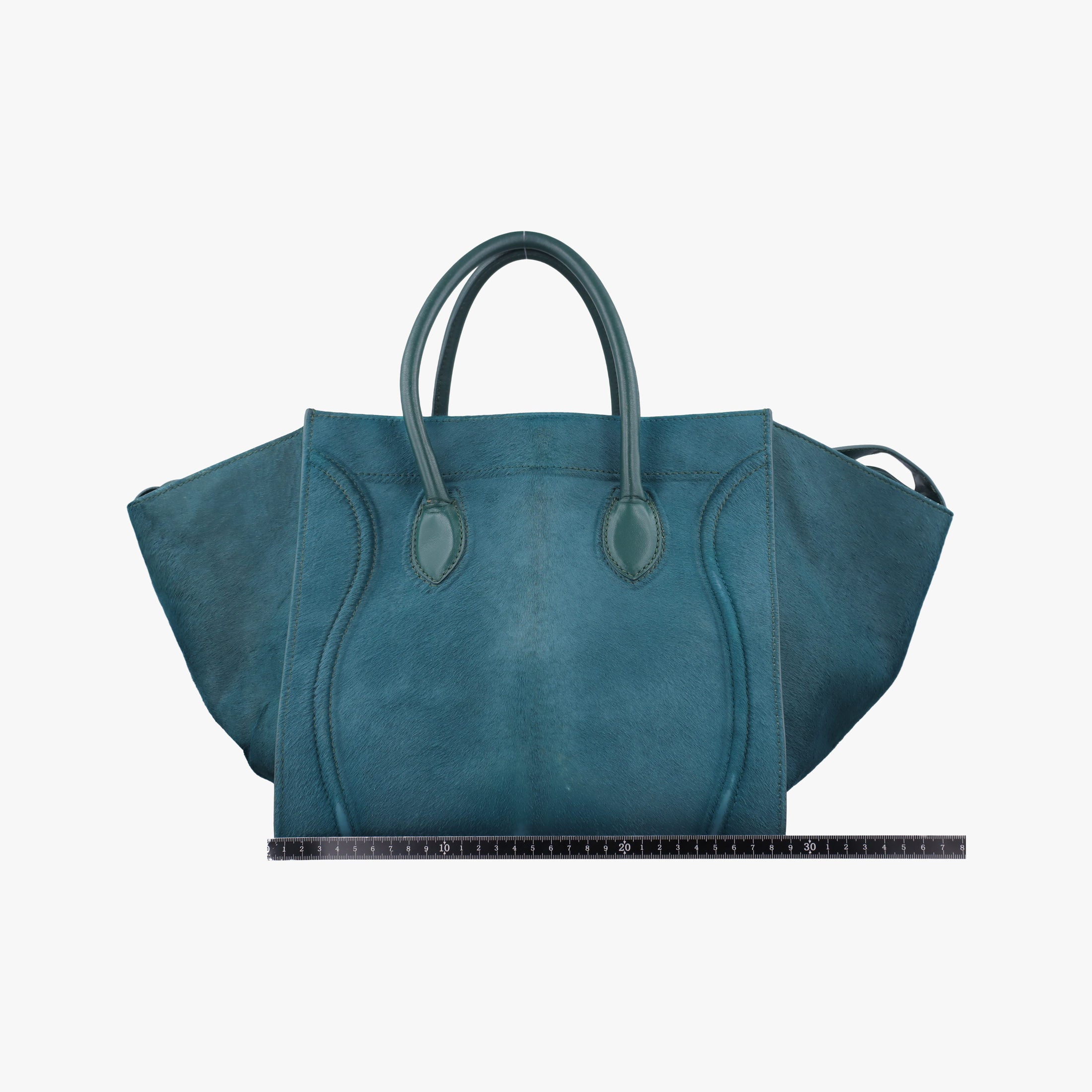 Pre-owned Celine Luggage Square Phantom Green Pony Hair  handbag | stylenewstar