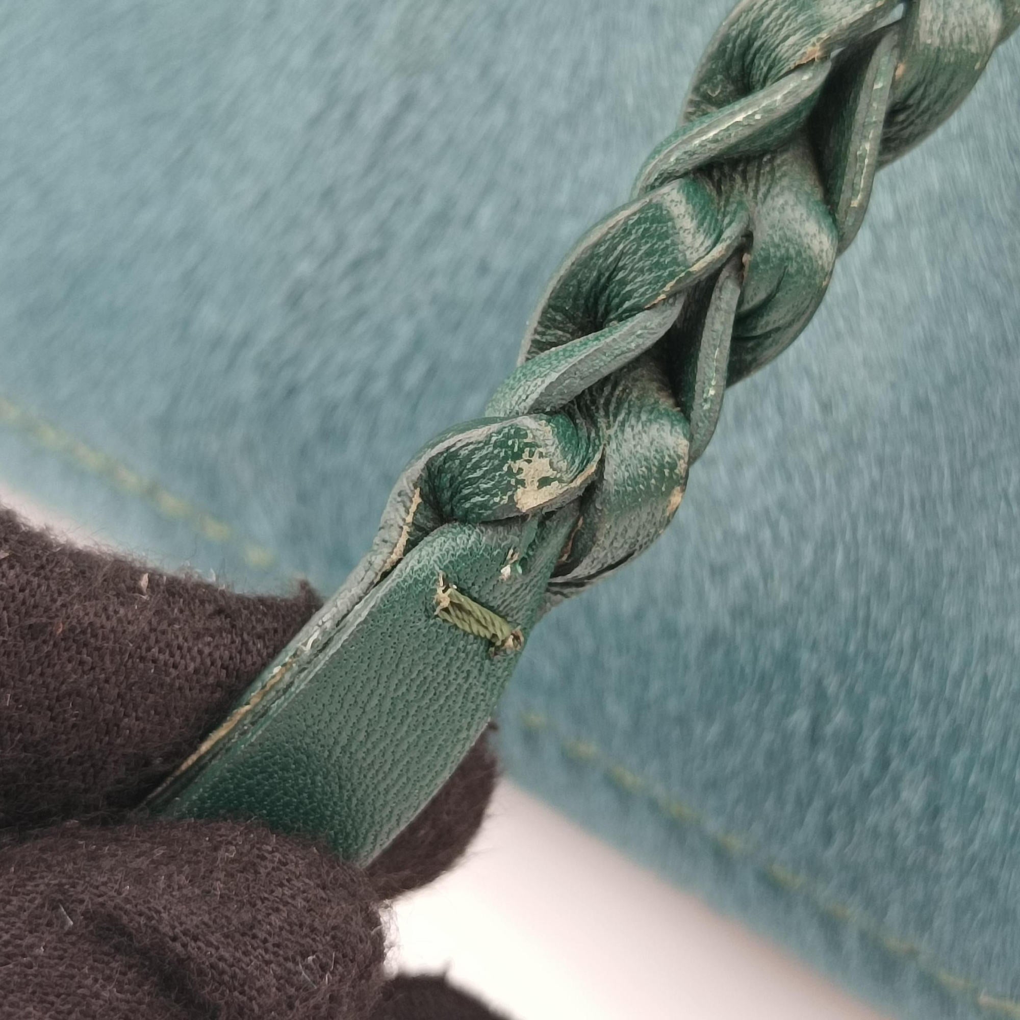 Pre-owned Celine Luggage Square Phantom Green Pony Hair  handbag | stylenewstar