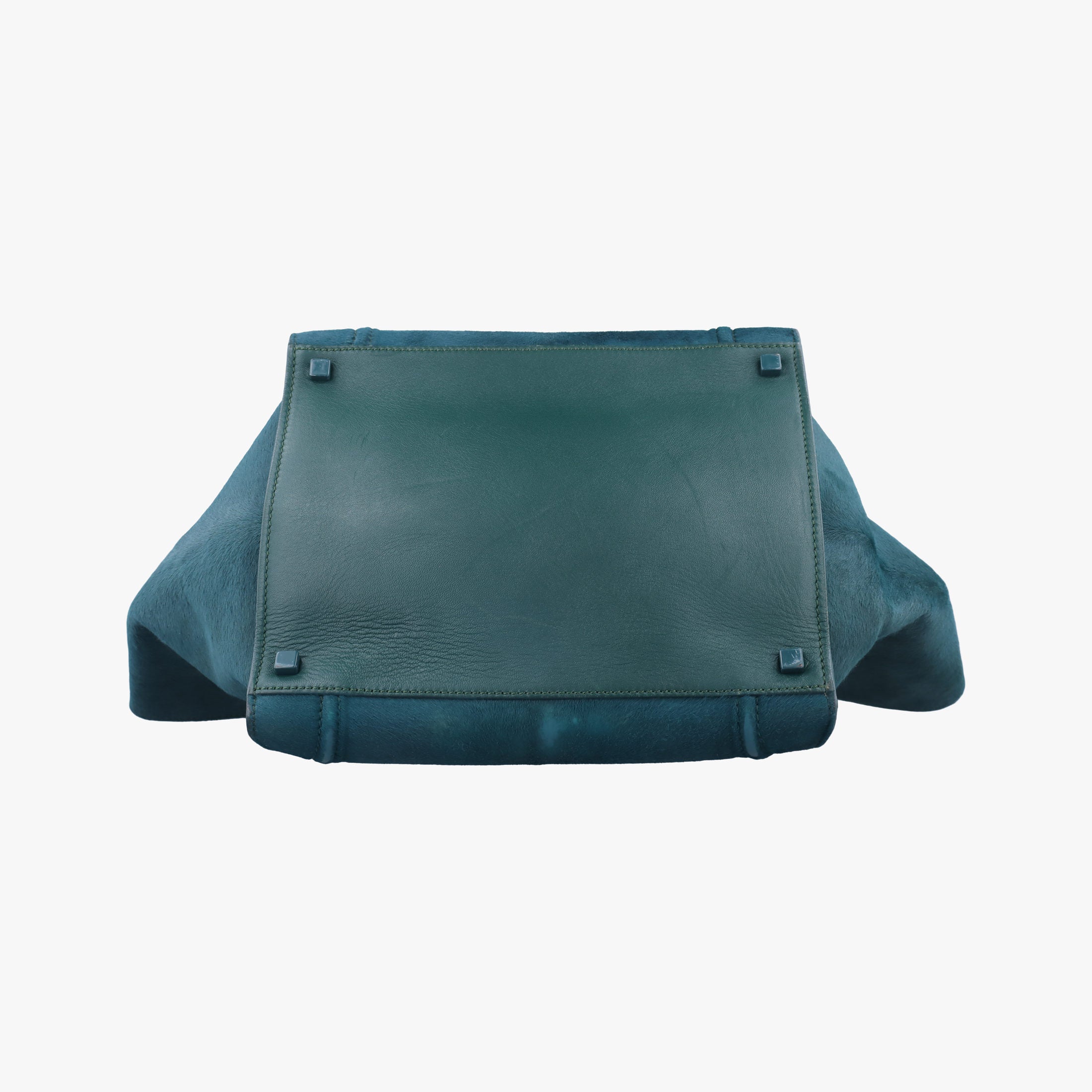 Pre-owned Celine Luggage Square Phantom Green Pony Hair  handbag | stylenewstar