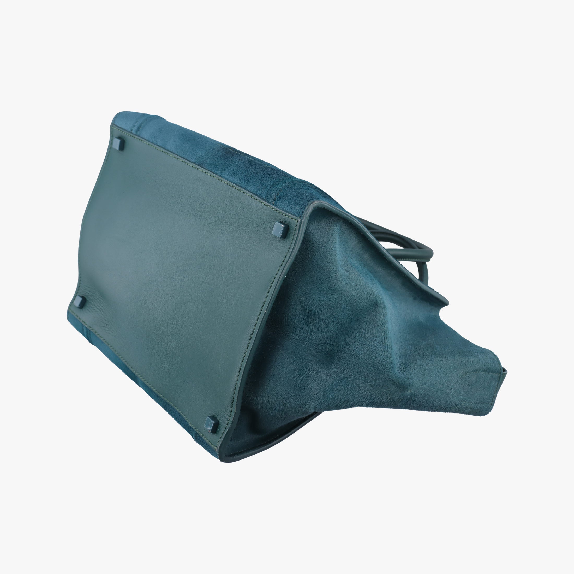 Pre-owned Celine Luggage Square Phantom Green Pony Hair  handbag | stylenewstar