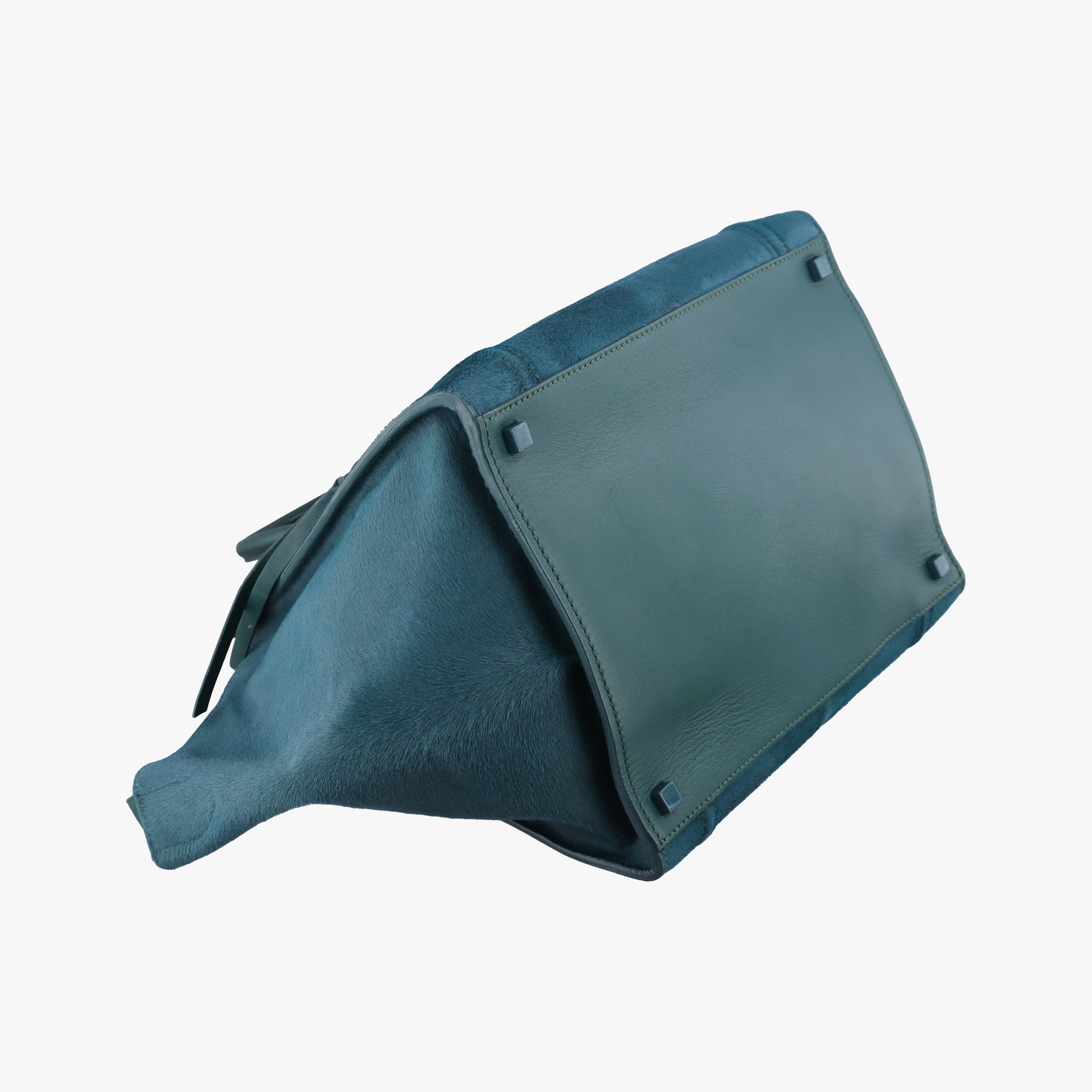 Pre-owned Celine Luggage Square Phantom Green Pony Hair  handbag | stylenewstar