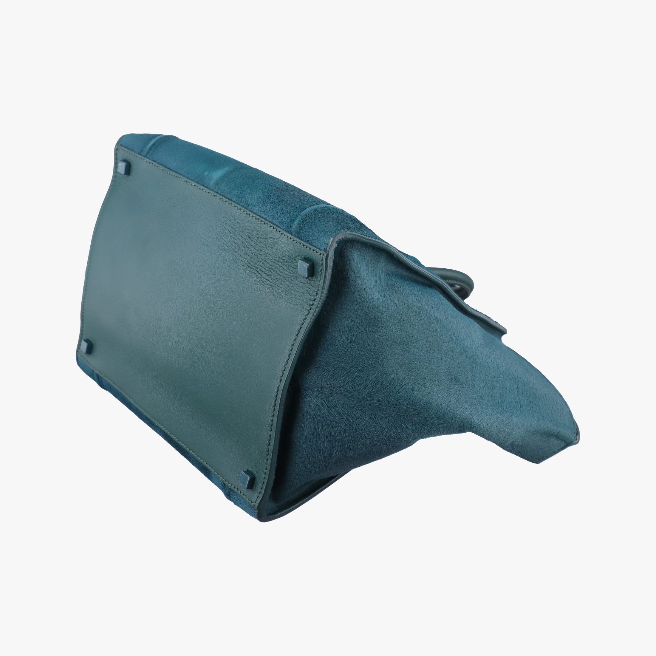 Pre-owned Celine Luggage Square Phantom Green Pony Hair  handbag | stylenewstar