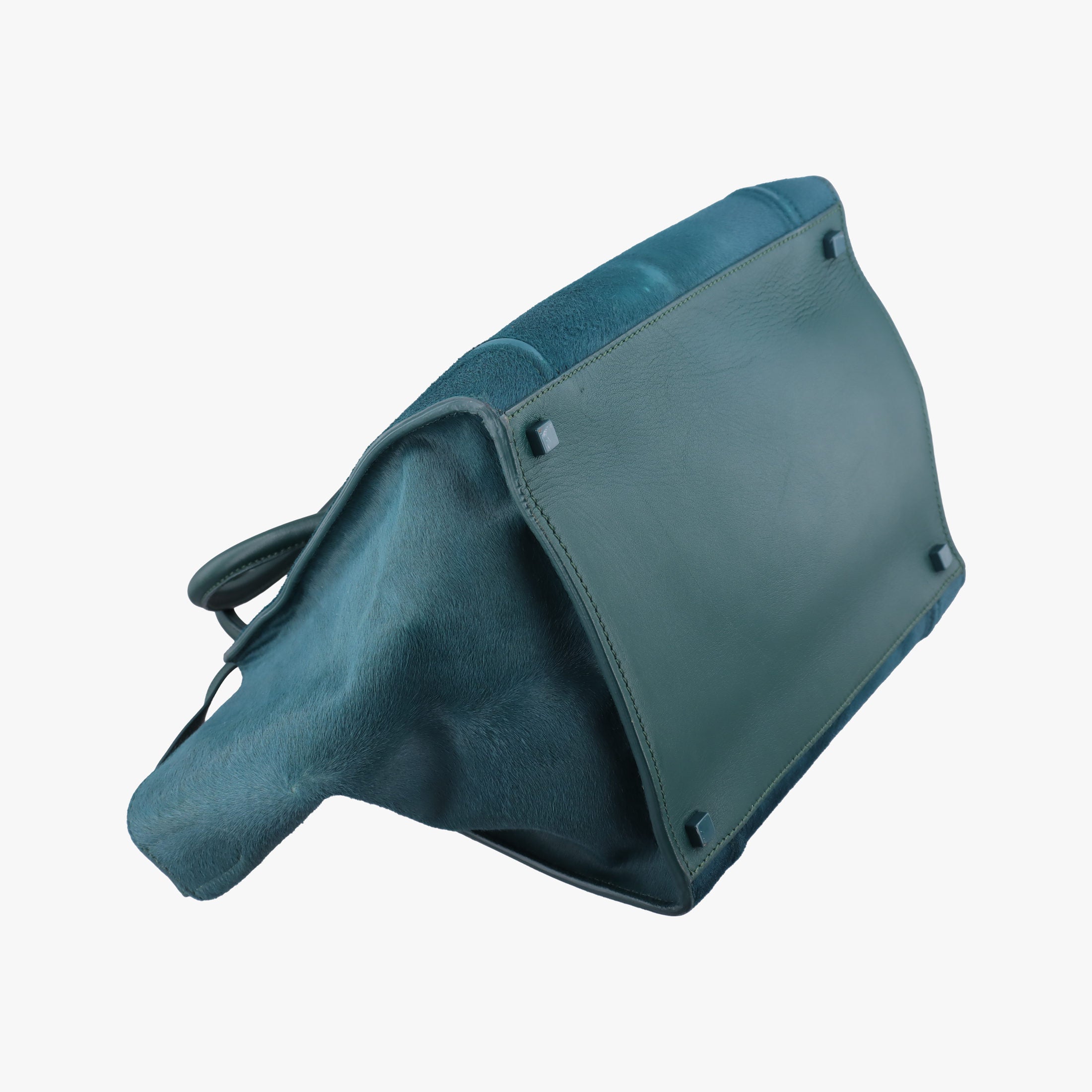Pre-owned Celine Luggage Square Phantom Green Pony Hair  handbag | stylenewstar