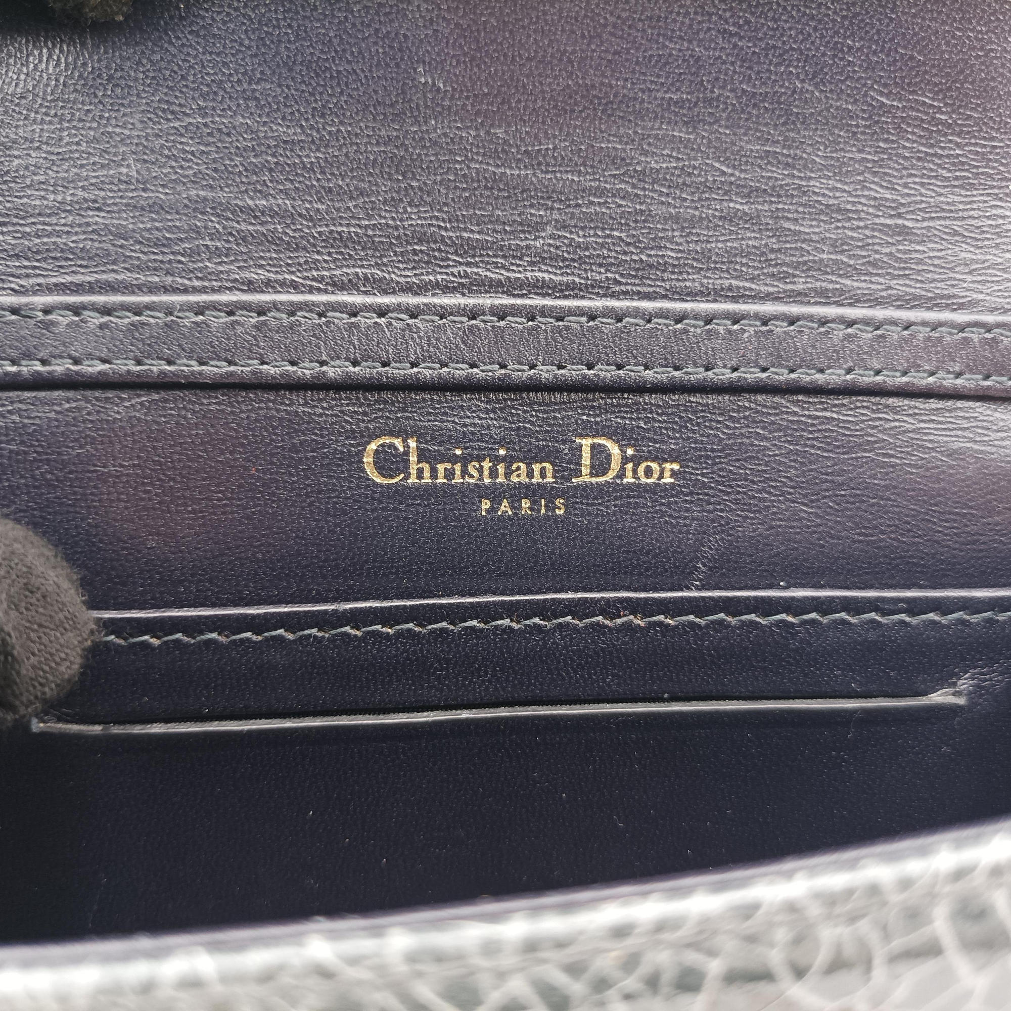 Pre-owned Christian Dior Diorama Grey Leather  shoulderbag | stylenewstar