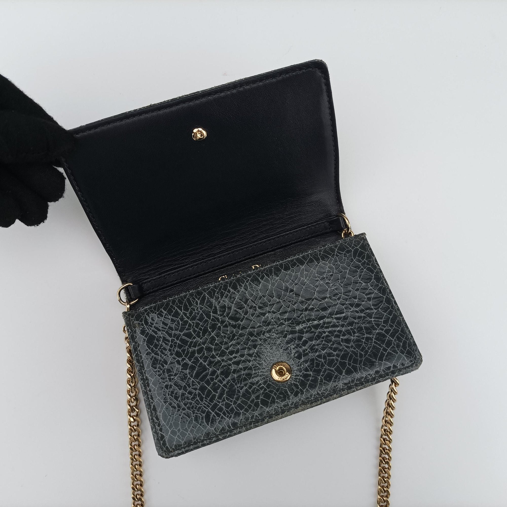 Pre-owned Christian Dior Diorama Grey Leather  shoulderbag | stylenewstar