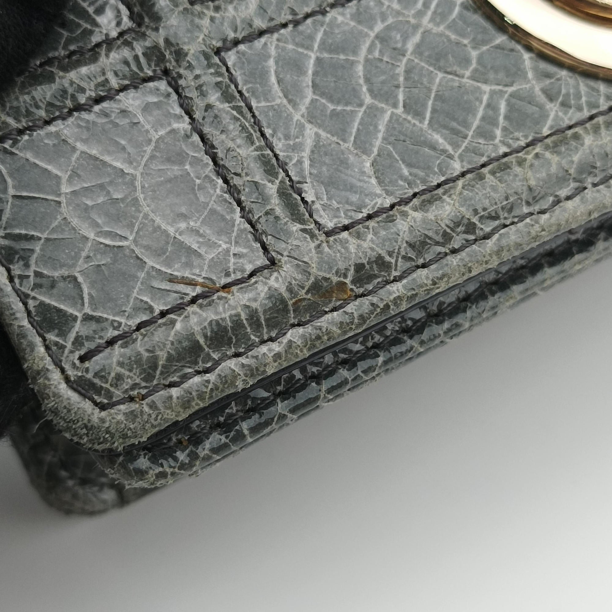 Pre-owned Christian Dior Diorama Grey Leather  shoulderbag | stylenewstar