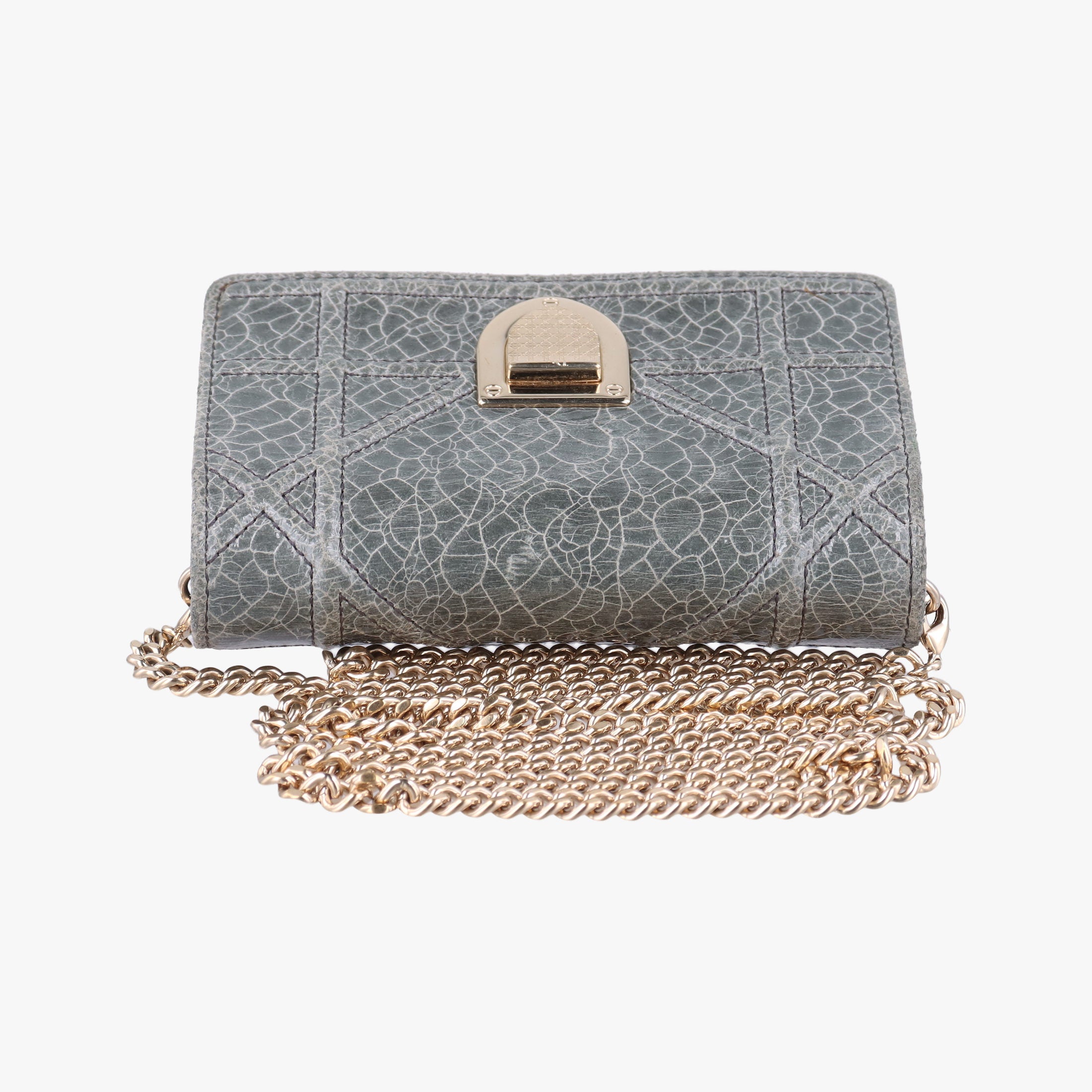 Pre-owned Christian Dior Diorama Grey Leather  shoulderbag | stylenewstar