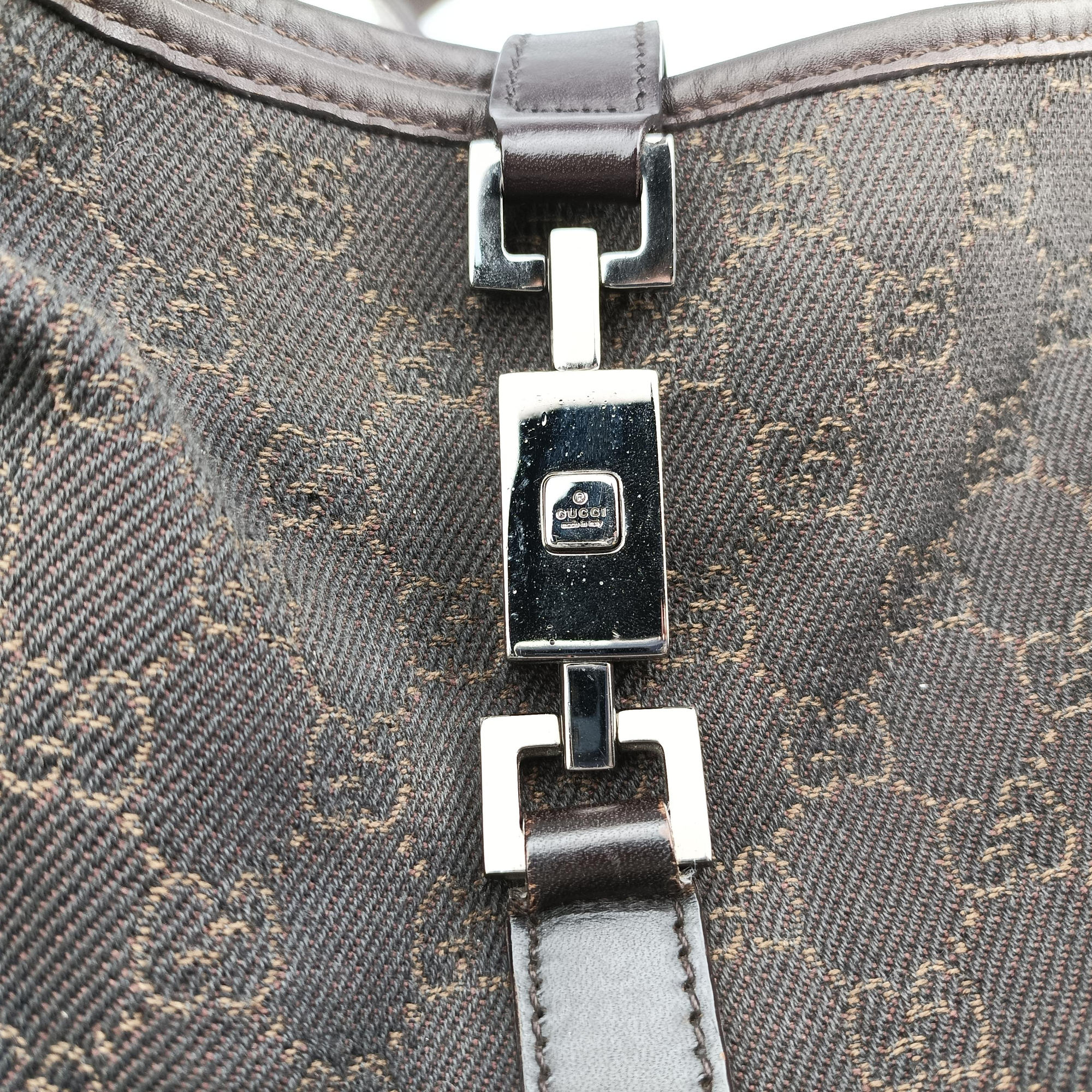 Pre-owned Gucci Jackie Brown canvas×leather 00963 shoulderbag | stylenewstar