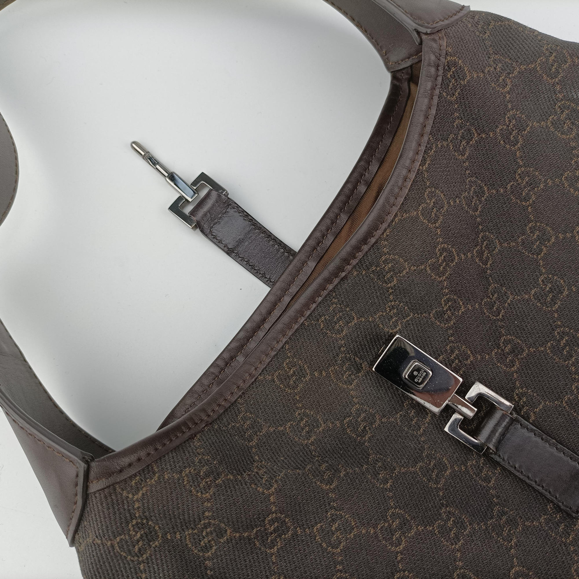 Pre-owned Gucci Jackie Brown canvas×leather 00963 shoulderbag | stylenewstar