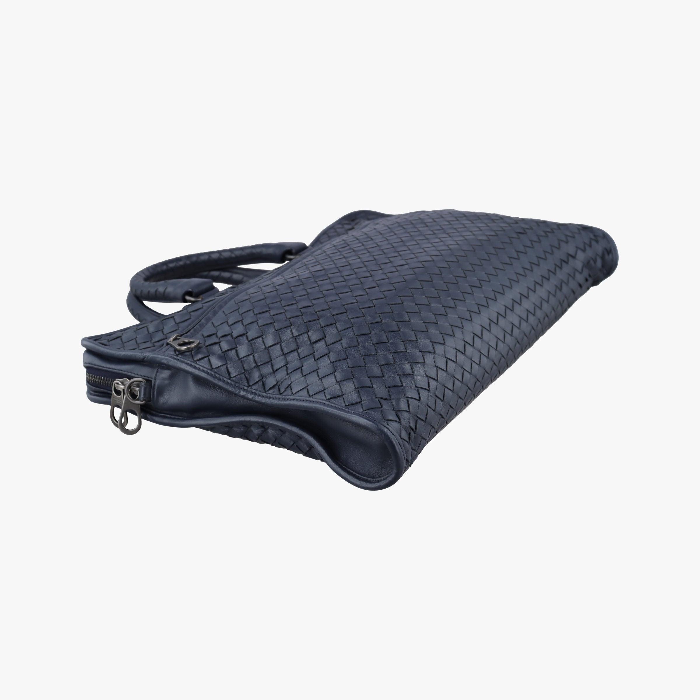 Pre-owned Bottega Veneta Intrecciato Navy lambskin  shoulderbag | stylenewstar