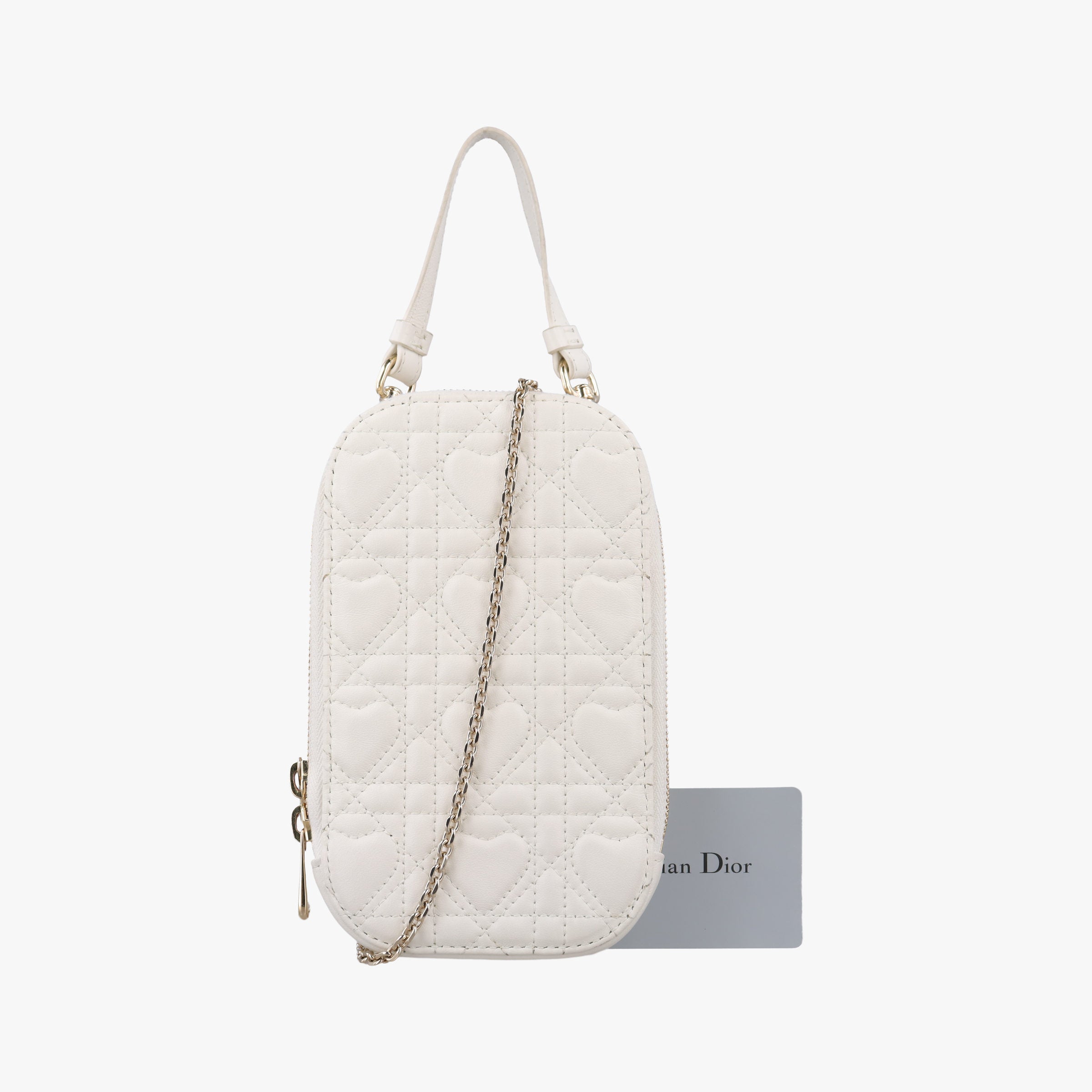 Secondhand Christian Dior Lady Dior Call'in Dior White Lambskin  shoulderbag | stylenewstar