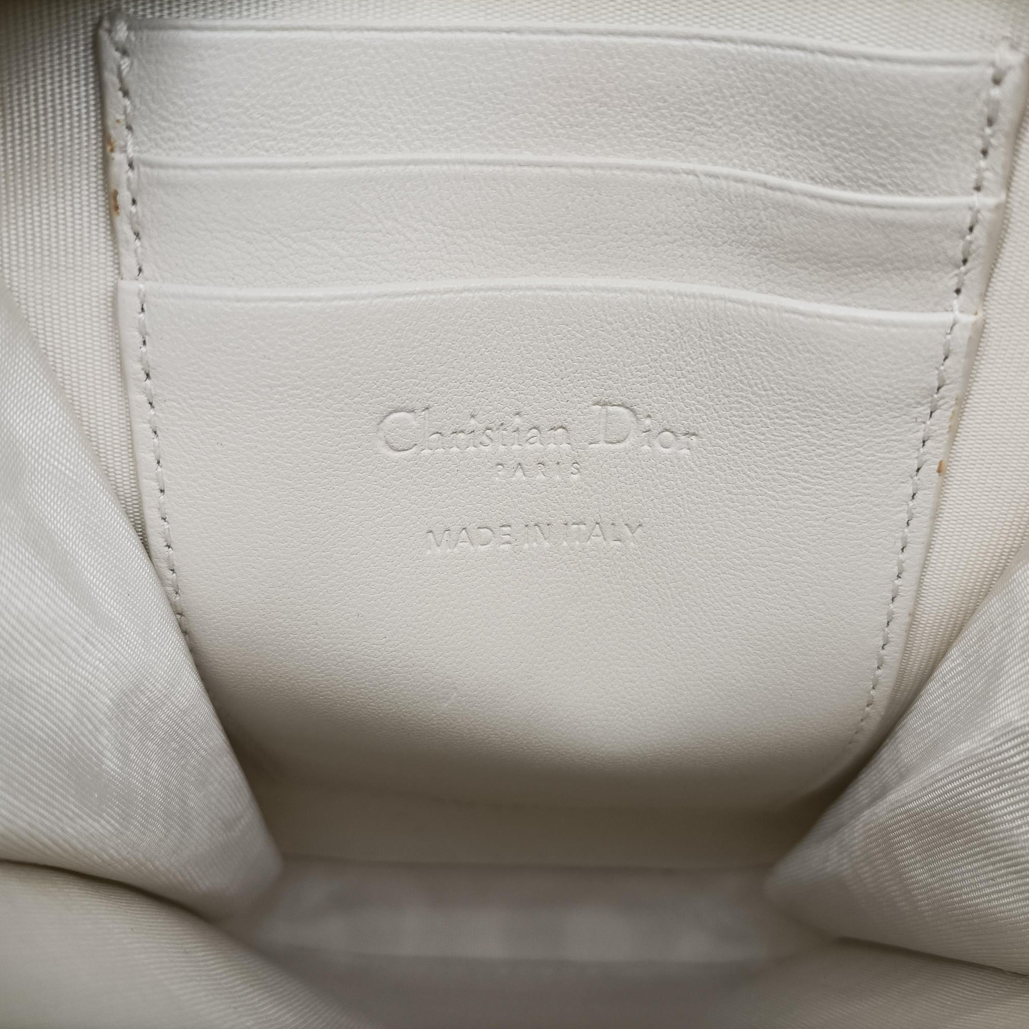 Secondhand Christian Dior Lady Dior Call'in Dior White Lambskin  shoulderbag | stylenewstar