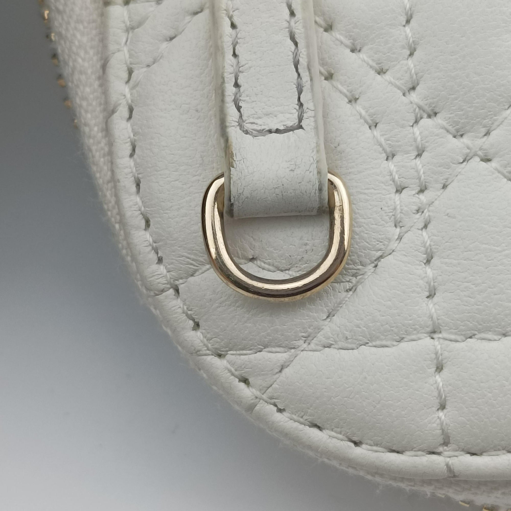 Secondhand Christian Dior Lady Dior Call'in Dior White Lambskin  shoulderbag | stylenewstar