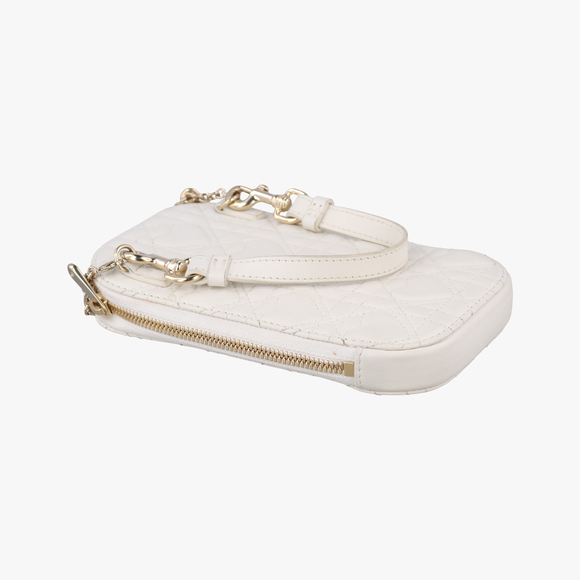 Secondhand Christian Dior Lady Dior Call'in Dior White Lambskin  shoulderbag | stylenewstar
