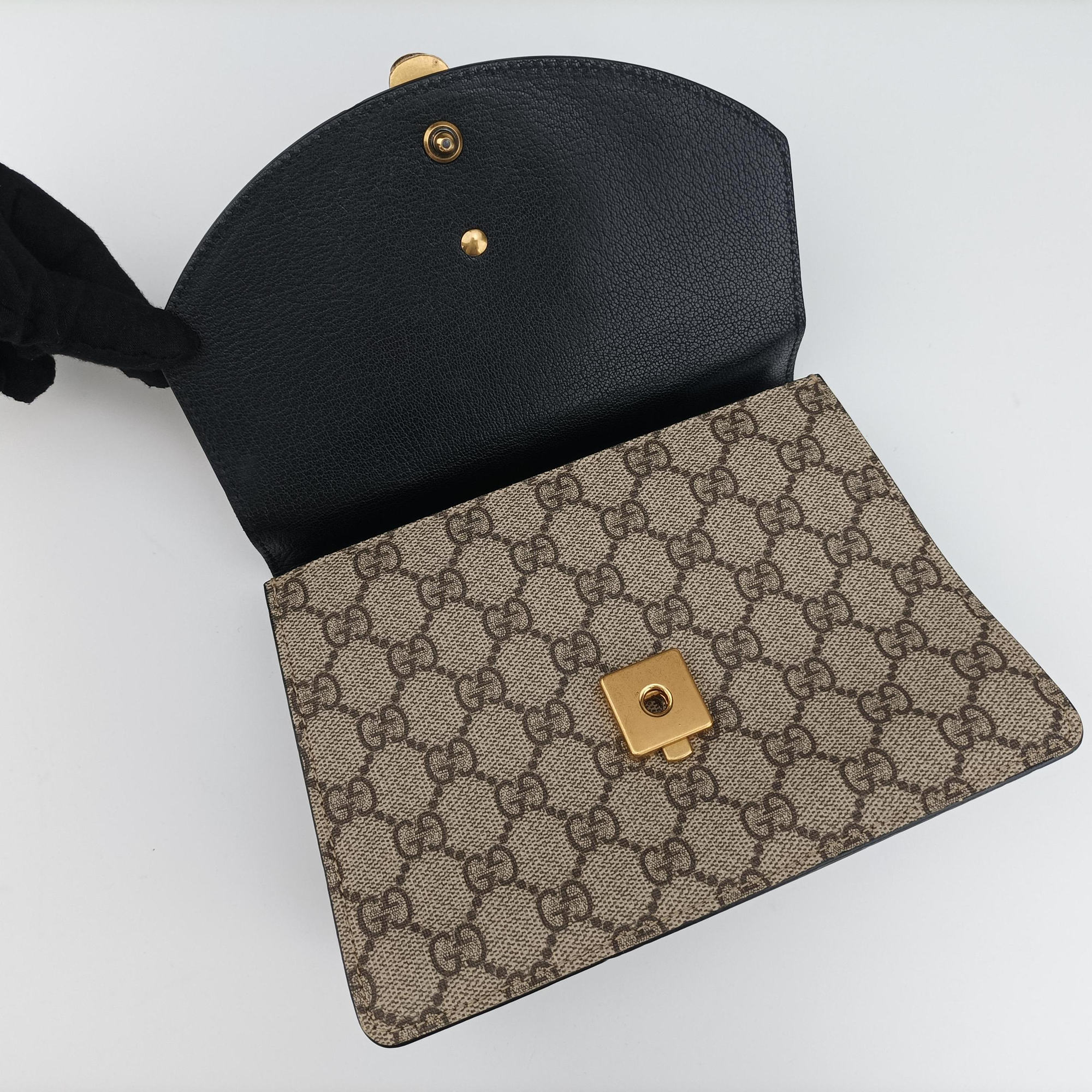Pre-owned Gucci Fox Brooch Bamboo Beige×Multicolour PVC coated canvas×leather 466428 handbag | stylenewstar