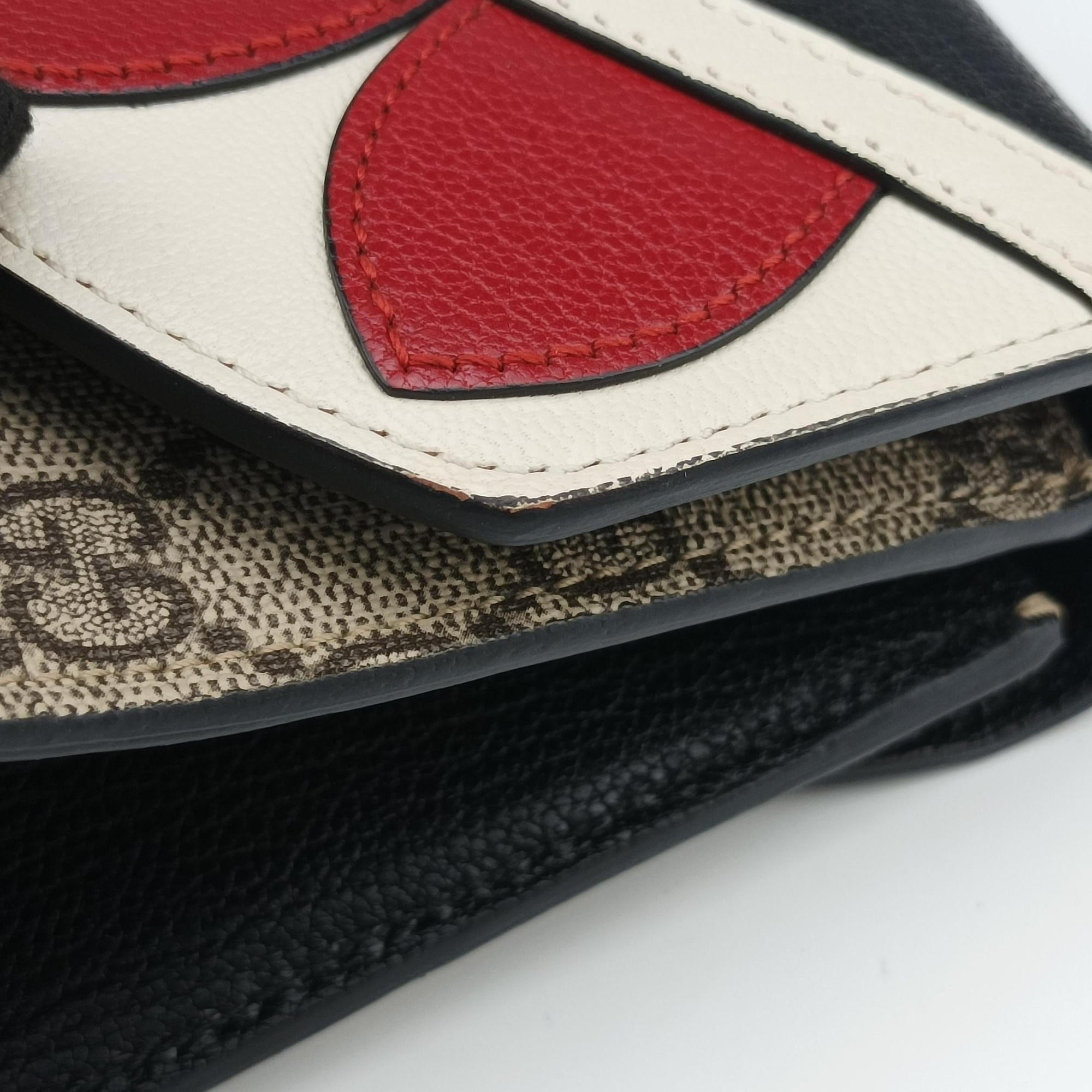 Pre-owned Gucci Fox Brooch Bamboo Beige×Multicolour PVC coated canvas×leather 466428 handbag | stylenewstar