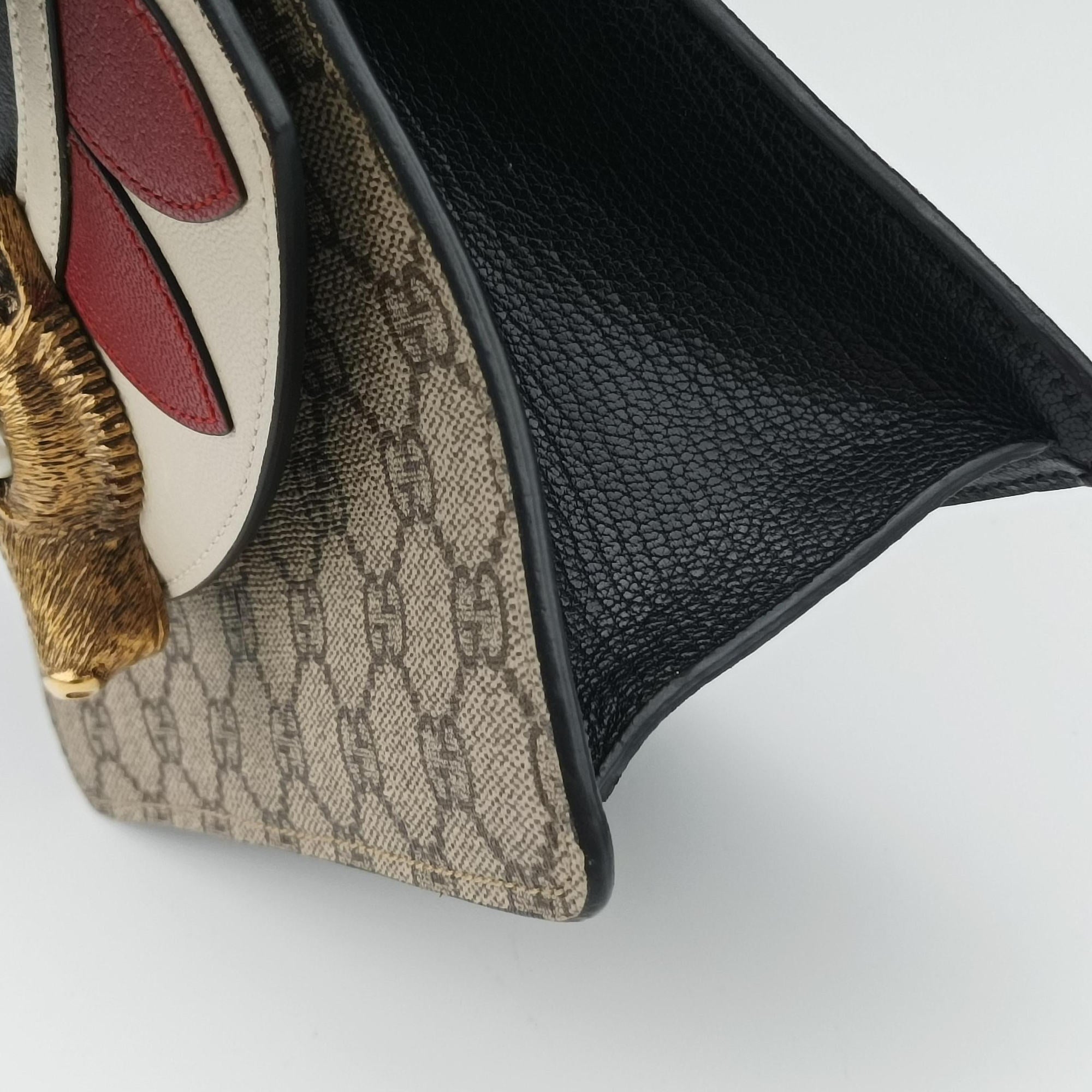 Pre-owned Gucci Fox Brooch Bamboo Beige×Multicolour PVC coated canvas×leather 466428 handbag | stylenewstar