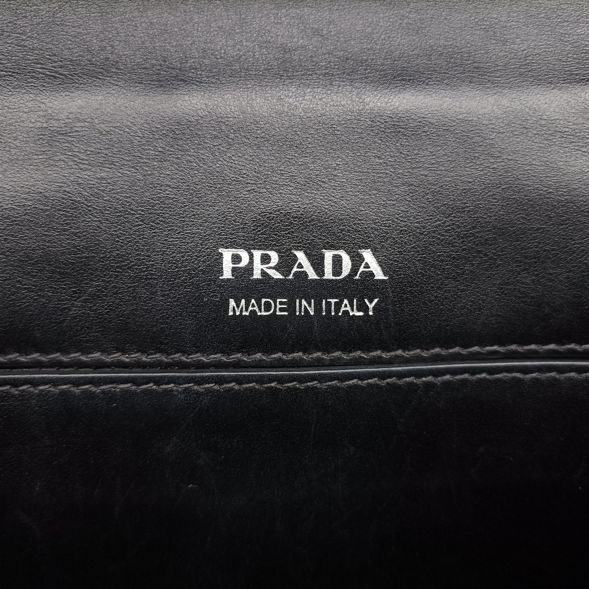Pre-owned Prada Crystal Ribbons Pink×Black×Multicolour Leather 1BD067 shoulderbag | stylenewstar