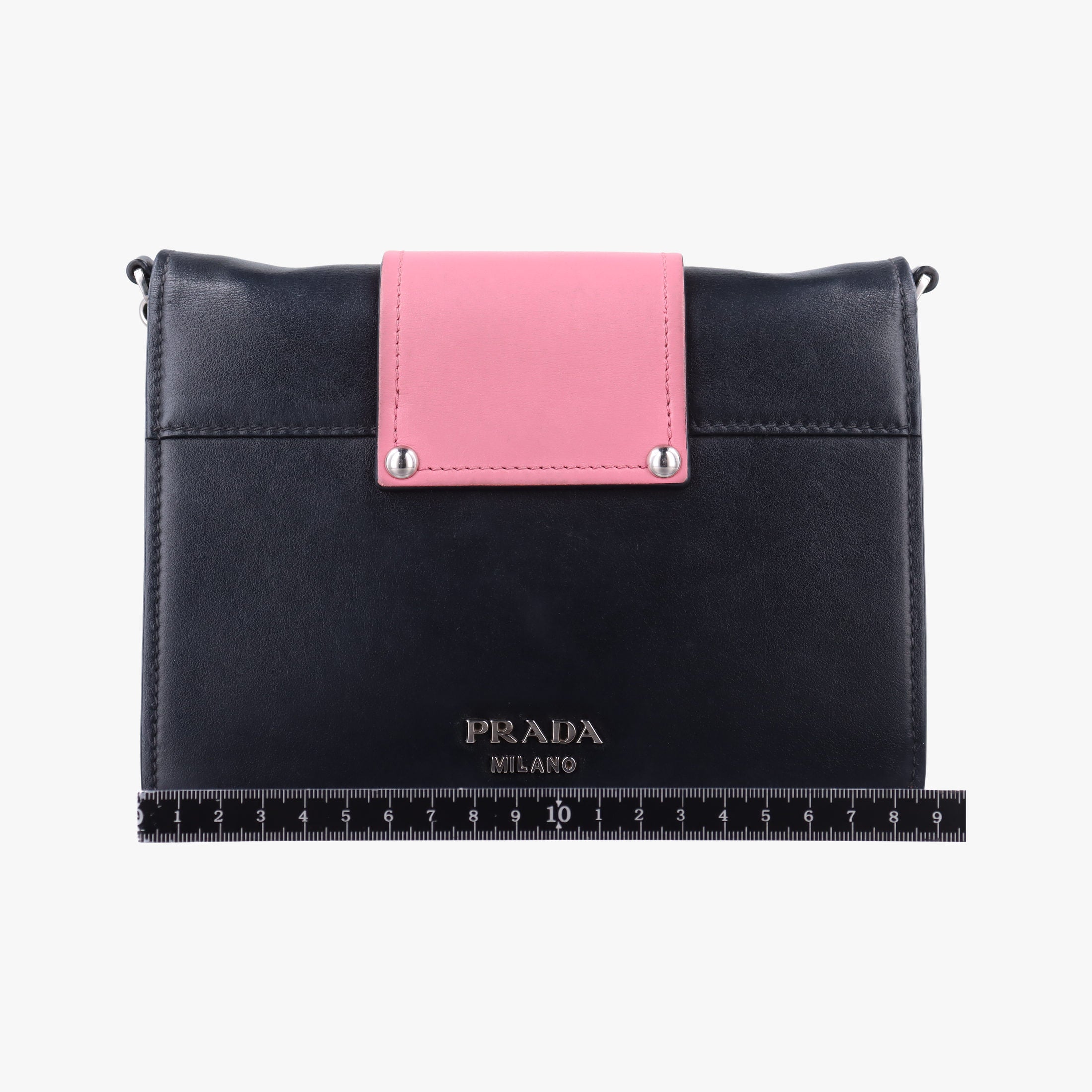 Pre-owned Prada Crystal Ribbons Pink×Black×Multicolour Leather 1BD067 shoulderbag | stylenewstar