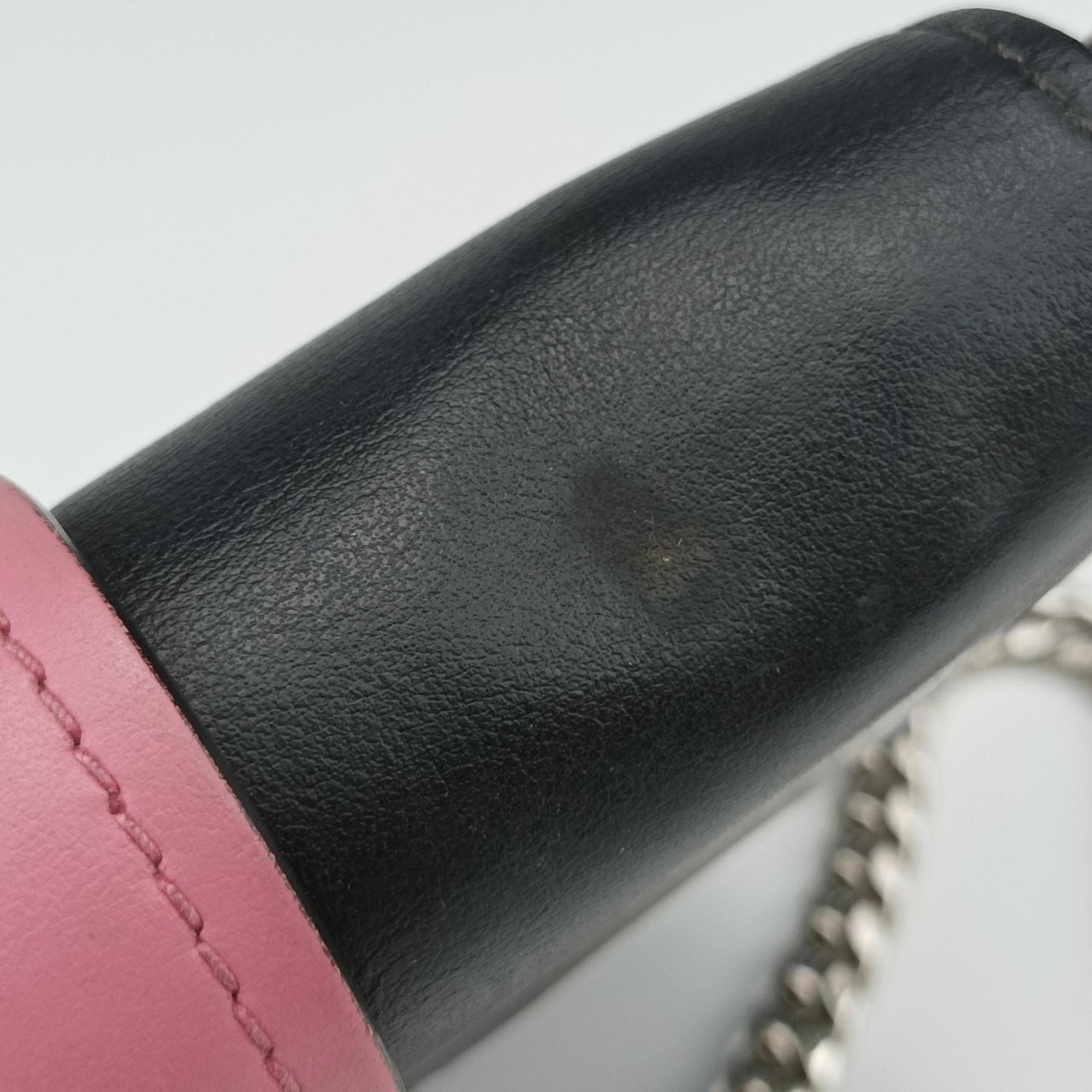 Pre-owned Prada Crystal Ribbons Pink×Black×Multicolour Leather 1BD067 shoulderbag | stylenewstar