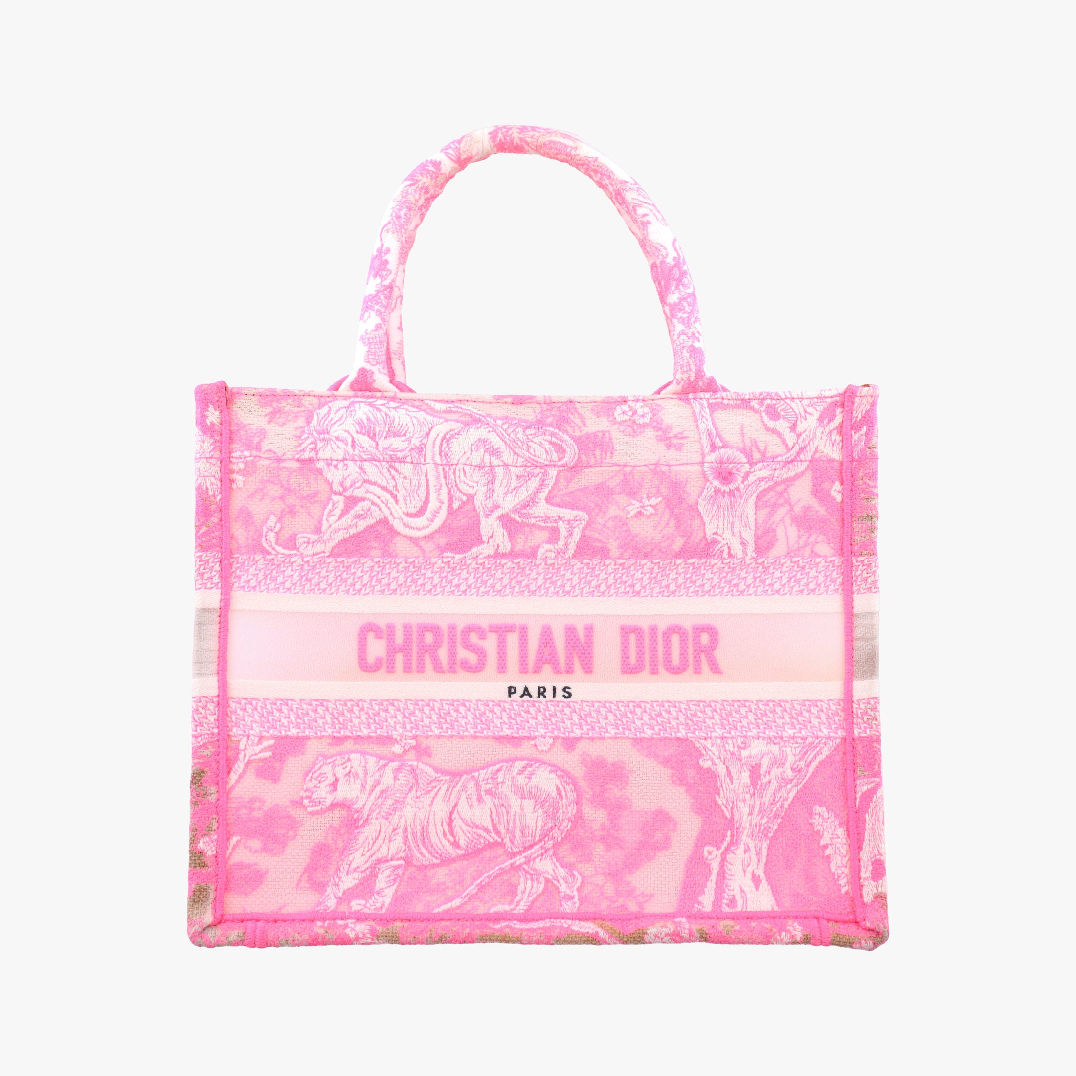 Secondhand Christian Dior Book Tote Small Pink canvas  handbag | stylenewstar