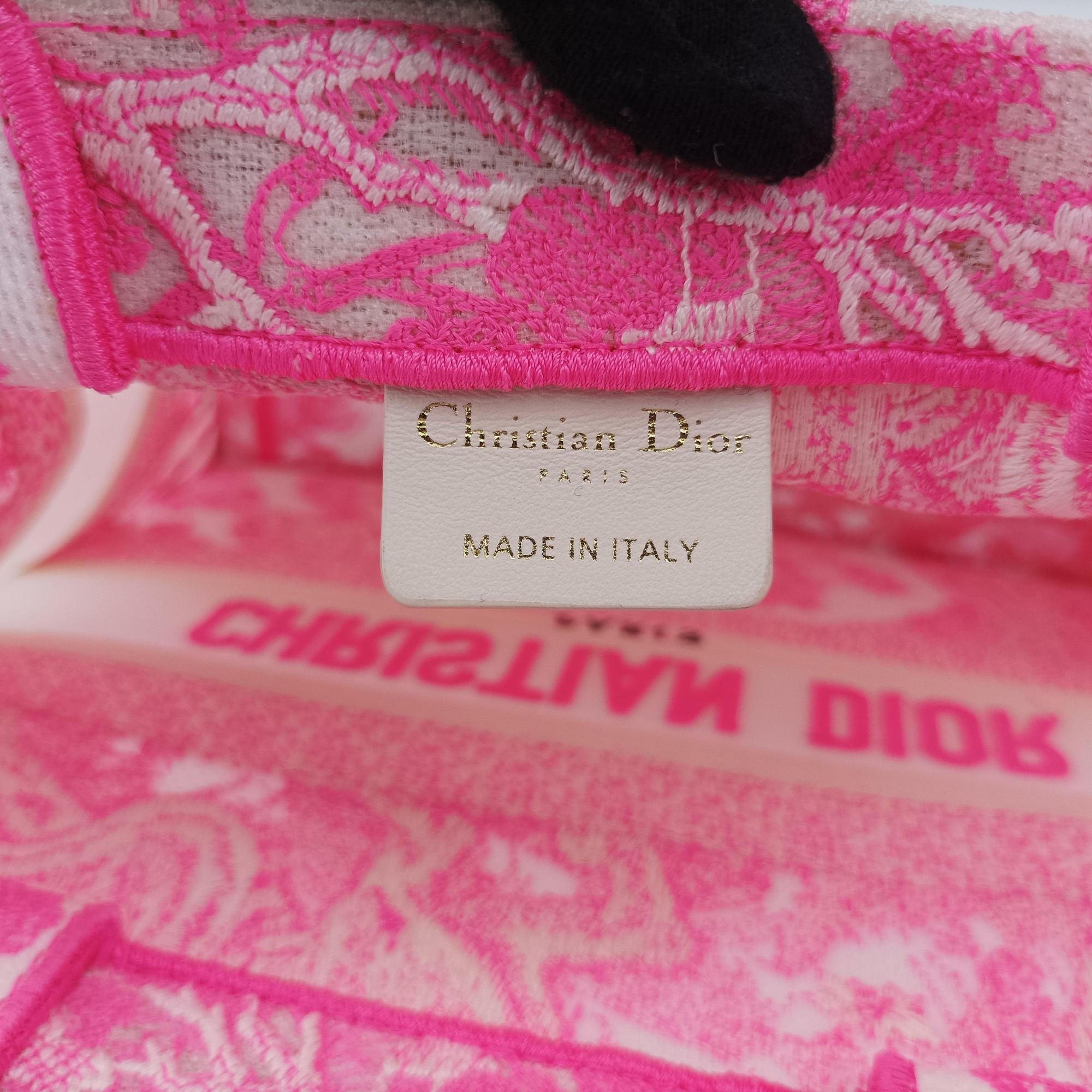 Secondhand Christian Dior Book Tote Small Pink canvas  handbag | stylenewstar