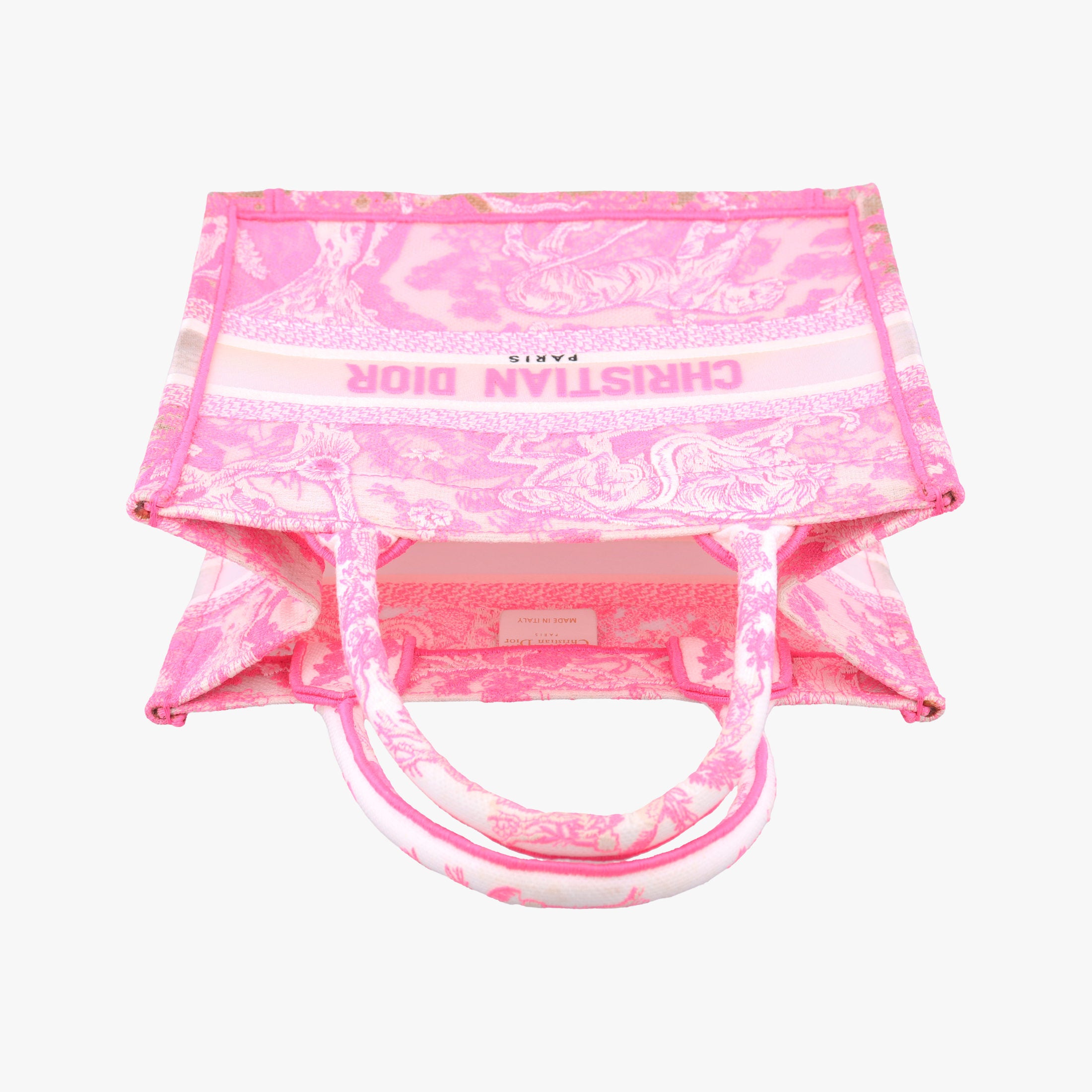 Secondhand Christian Dior Book Tote Small Pink canvas  handbag | stylenewstar