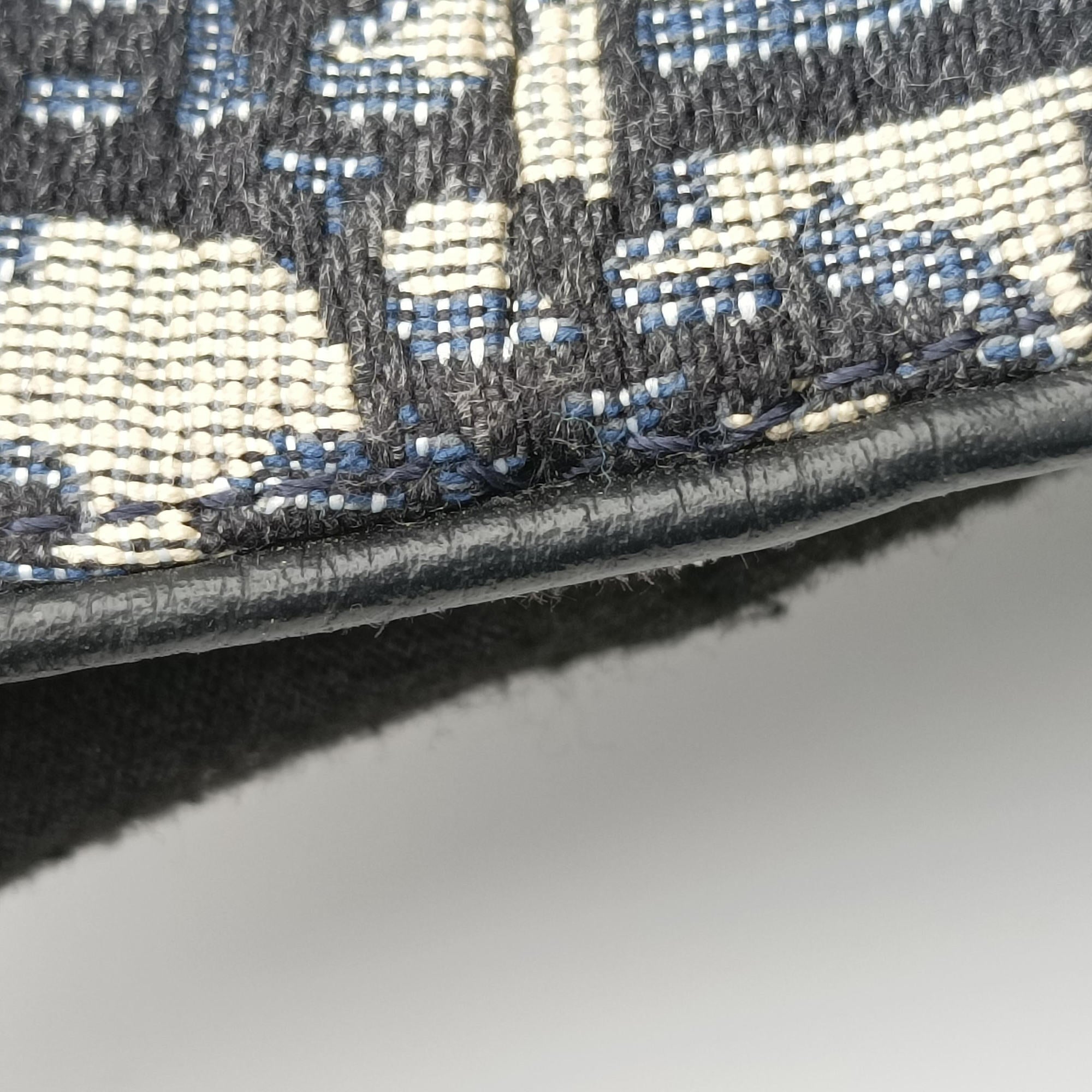 Pre-owned Christian Dior saddle Gray×Navy×Black Jacquard×Leather  bum bag/waist bag | stylenewstar