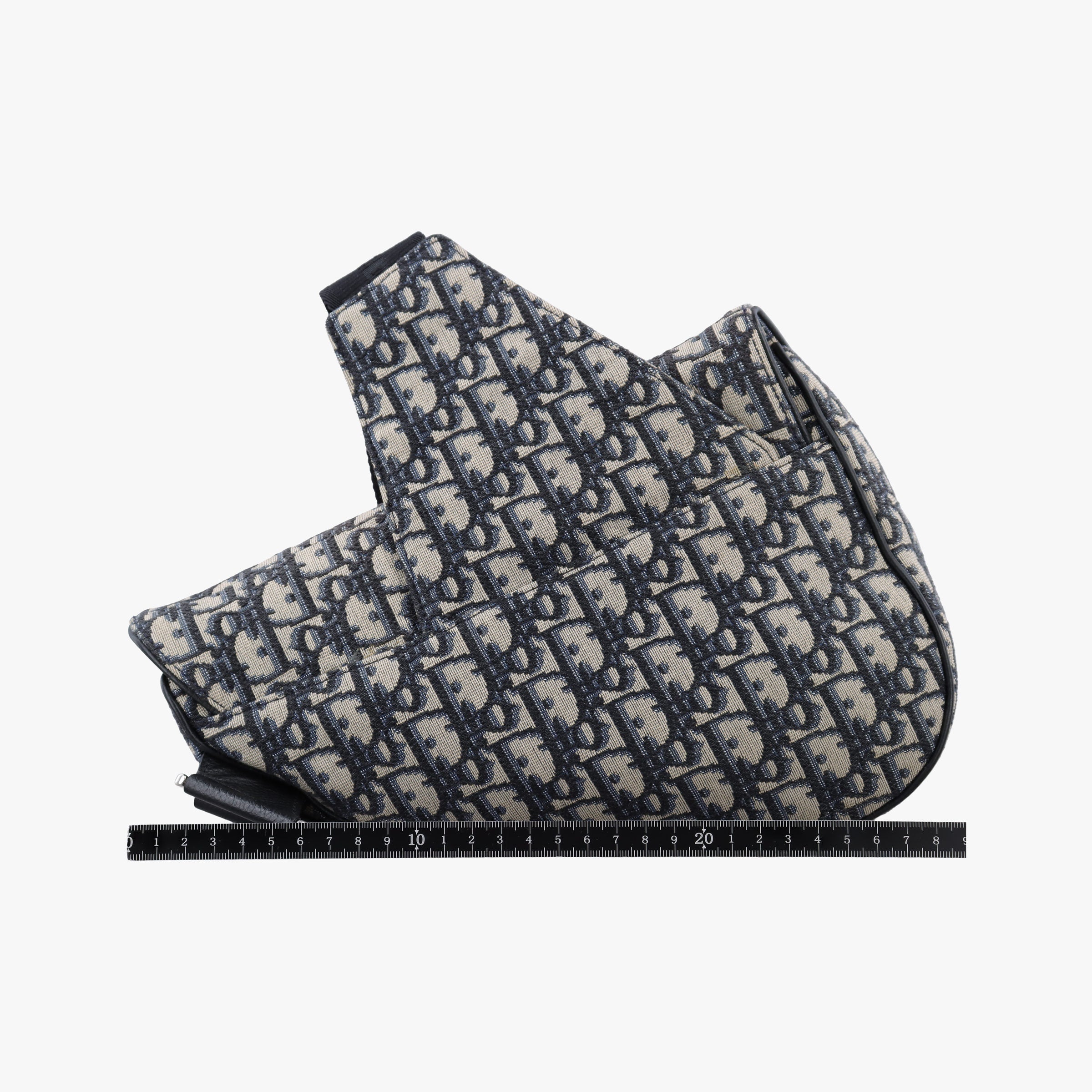 Pre-owned Christian Dior saddle Gray×Navy×Black Jacquard×Leather  bum bag/waist bag | stylenewstar