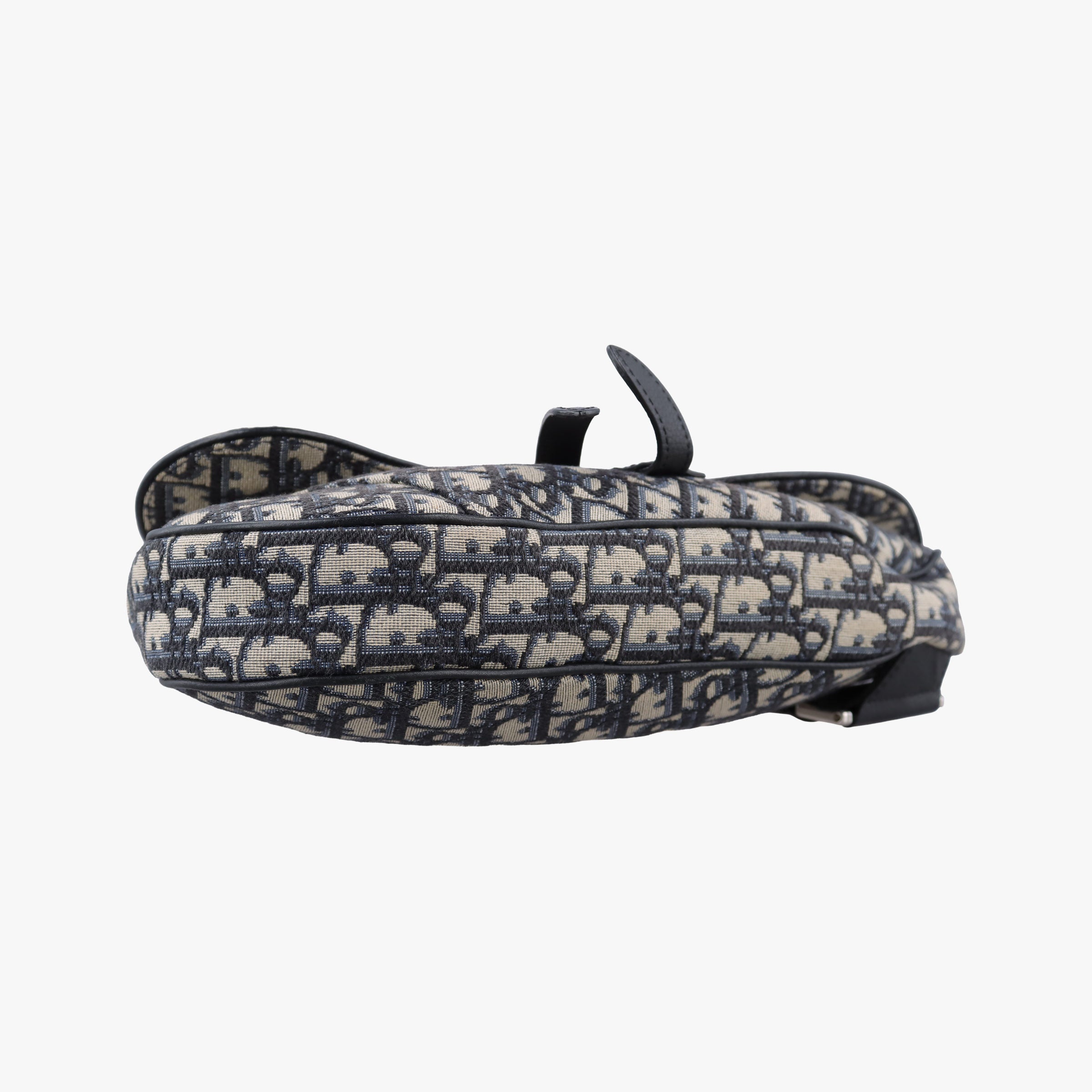 Pre-owned Christian Dior saddle Gray×Navy×Black Jacquard×Leather  bum bag/waist bag | stylenewstar