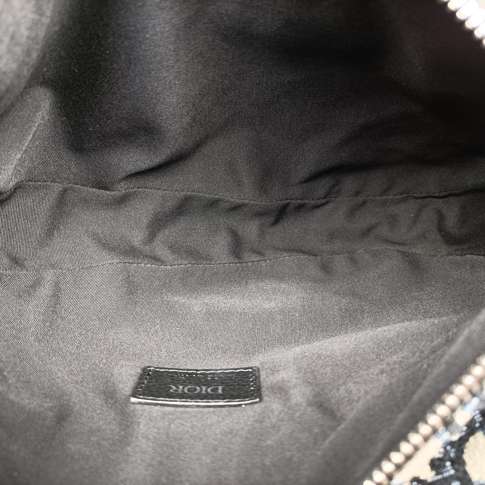 Pre-owned Christian Dior saddle Gray×Navy×Black Jacquard×Leather  bum bag/waist bag | stylenewstar