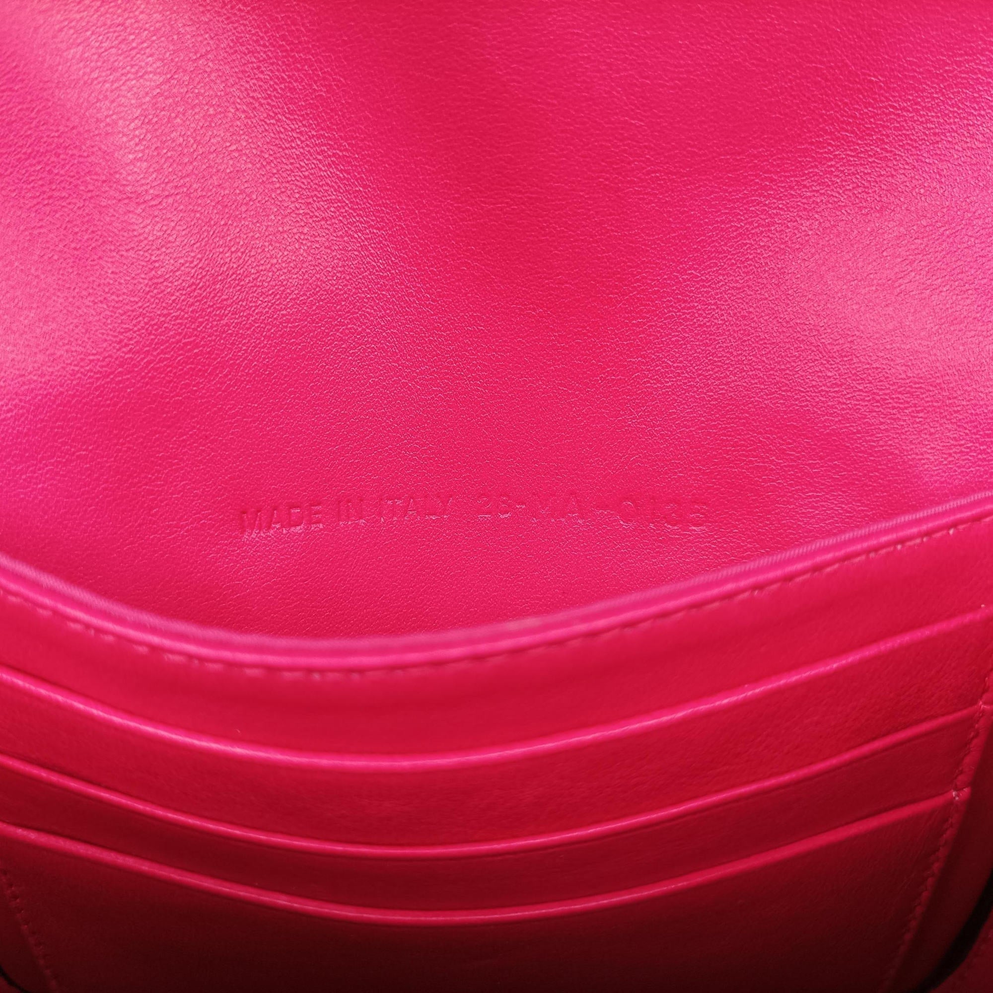 Pre-owned Christian Dior Diorissimo Promenade Envelope Pouch Pink x Light Pink Leather  shoulderbag | stylenewstar