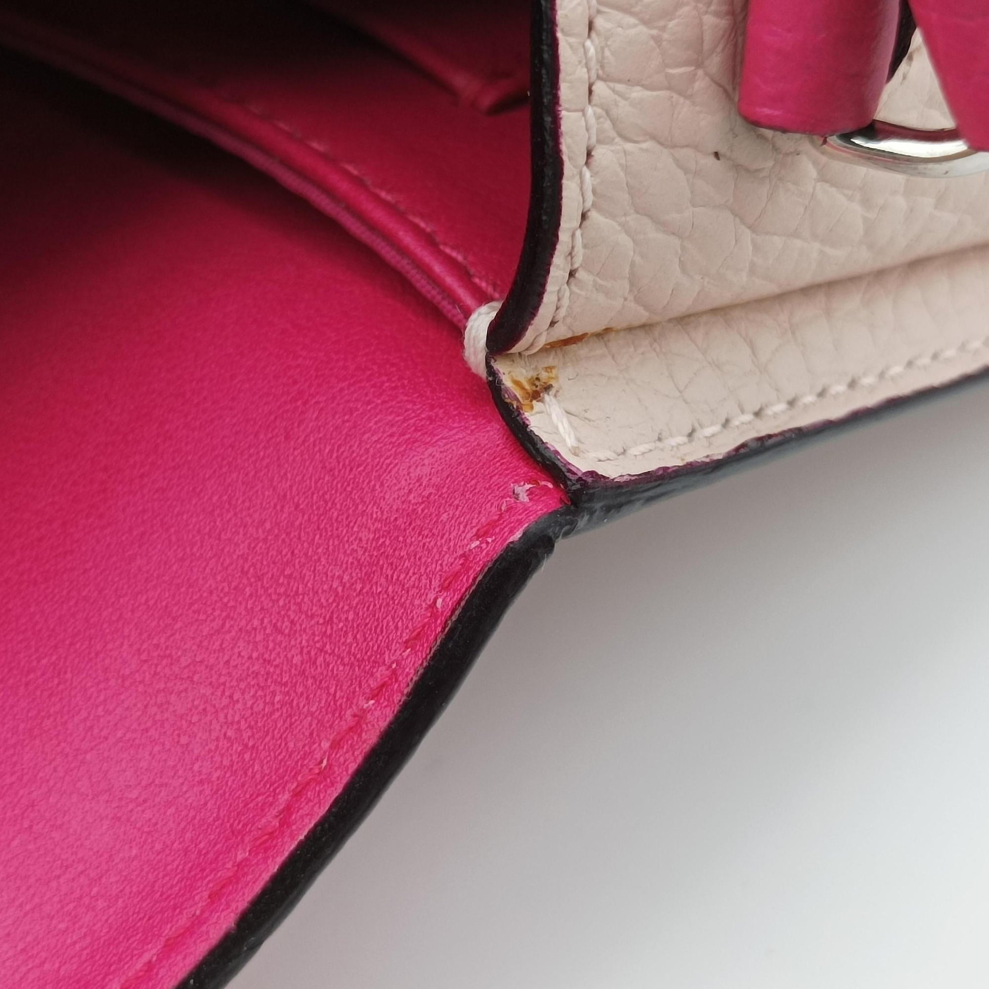 Pre-owned Christian Dior Diorissimo Promenade Envelope Pouch Pink x Light Pink Leather  shoulderbag | stylenewstar