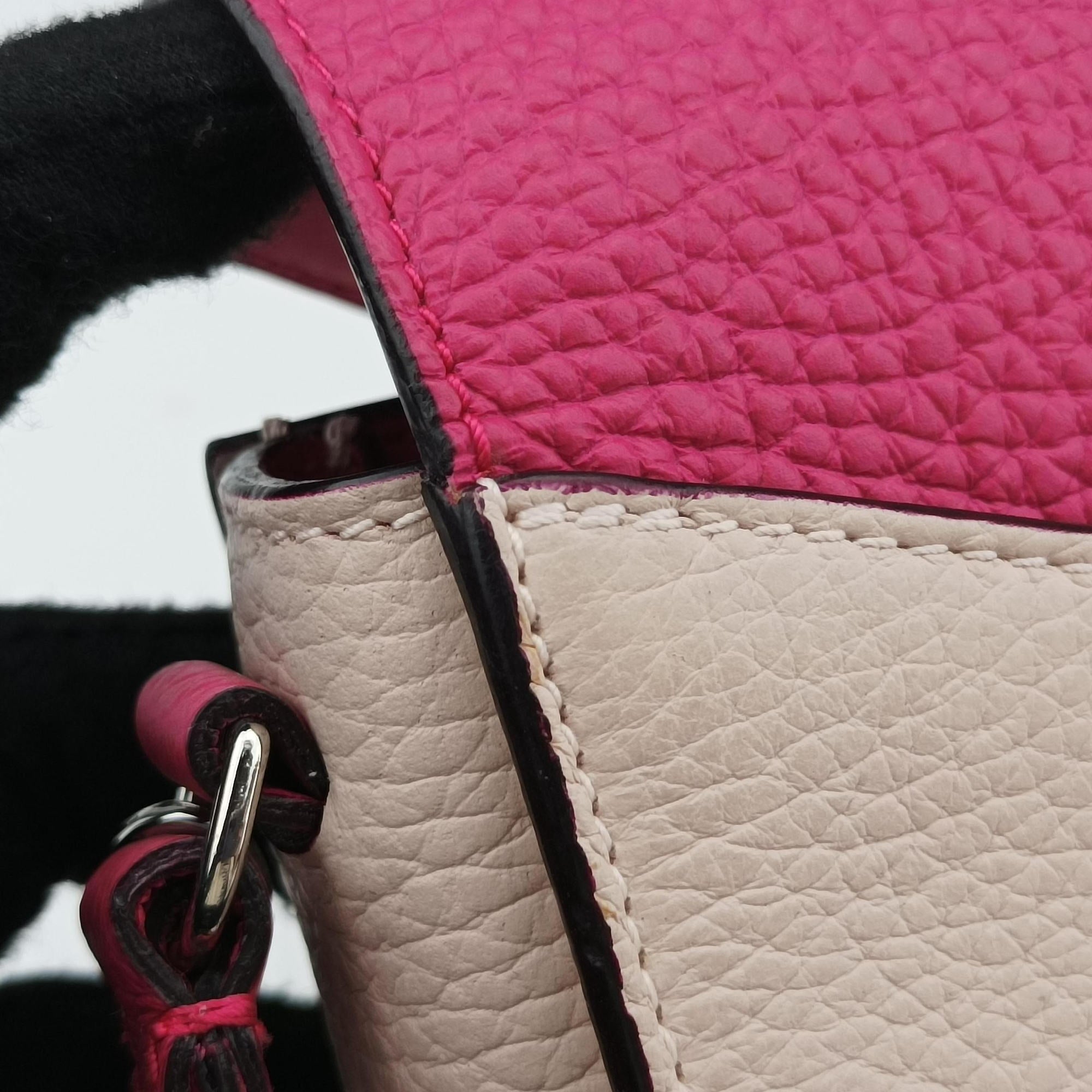 Pre-owned Christian Dior Diorissimo Promenade Envelope Pouch Pink x Light Pink Leather  shoulderbag | stylenewstar
