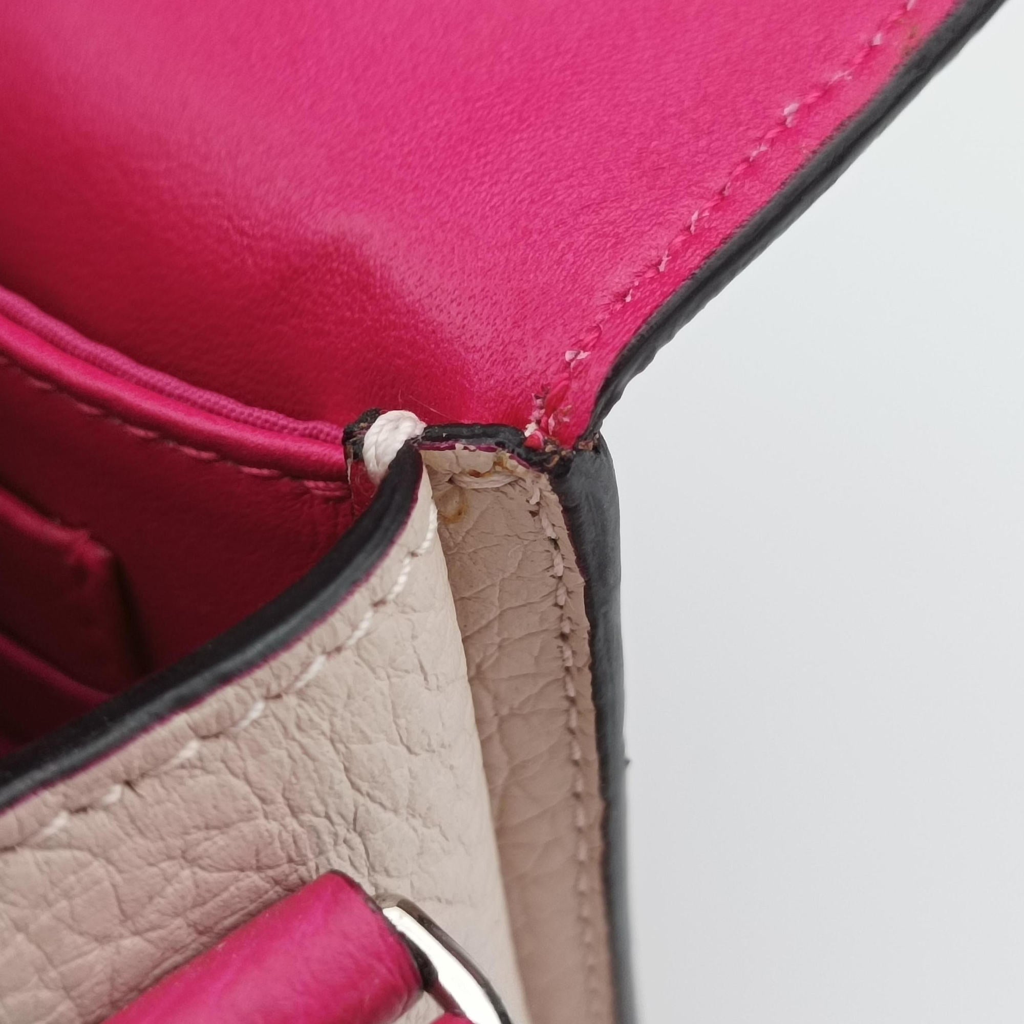 Pre-owned Christian Dior Diorissimo Promenade Envelope Pouch Pink x Light Pink Leather  shoulderbag | stylenewstar