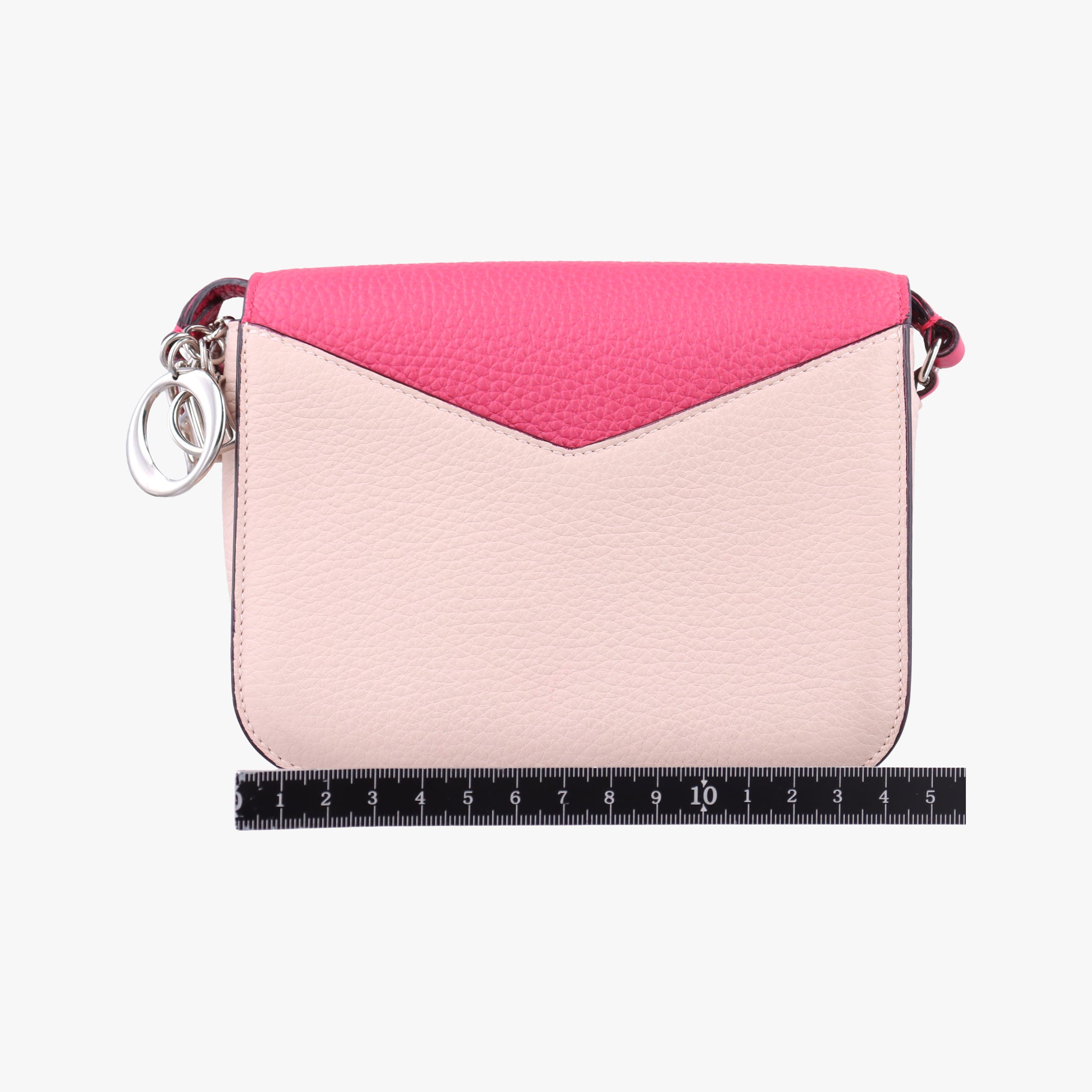 Pre-owned Christian Dior Diorissimo Promenade Envelope Pouch Pink x Light Pink Leather  shoulderbag | stylenewstar