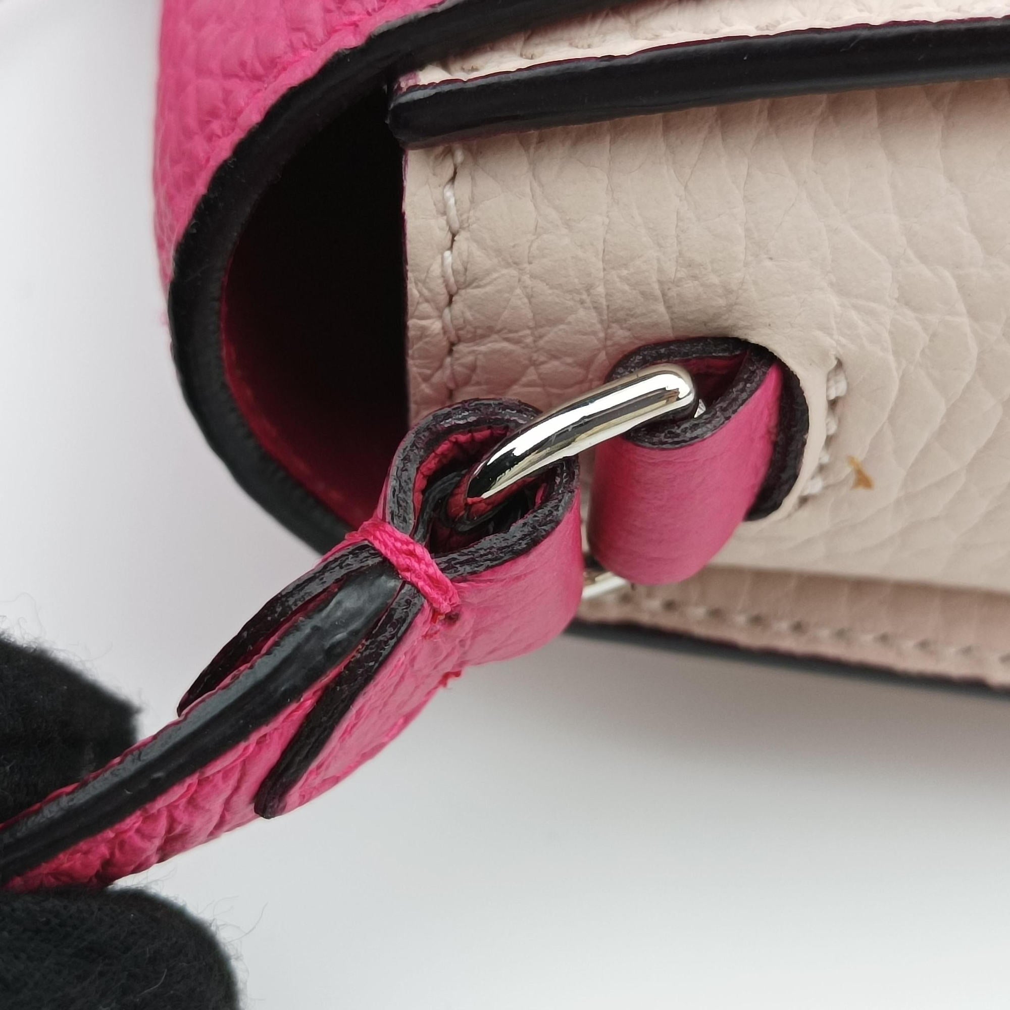 Pre-owned Christian Dior Diorissimo Promenade Envelope Pouch Pink x Light Pink Leather  shoulderbag | stylenewstar