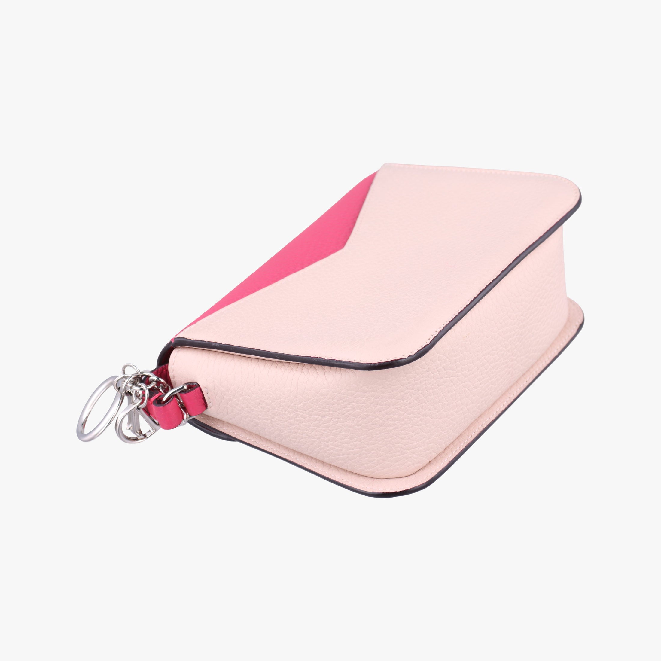 Pre-owned Christian Dior Diorissimo Promenade Envelope Pouch Pink x Light Pink Leather  shoulderbag | stylenewstar
