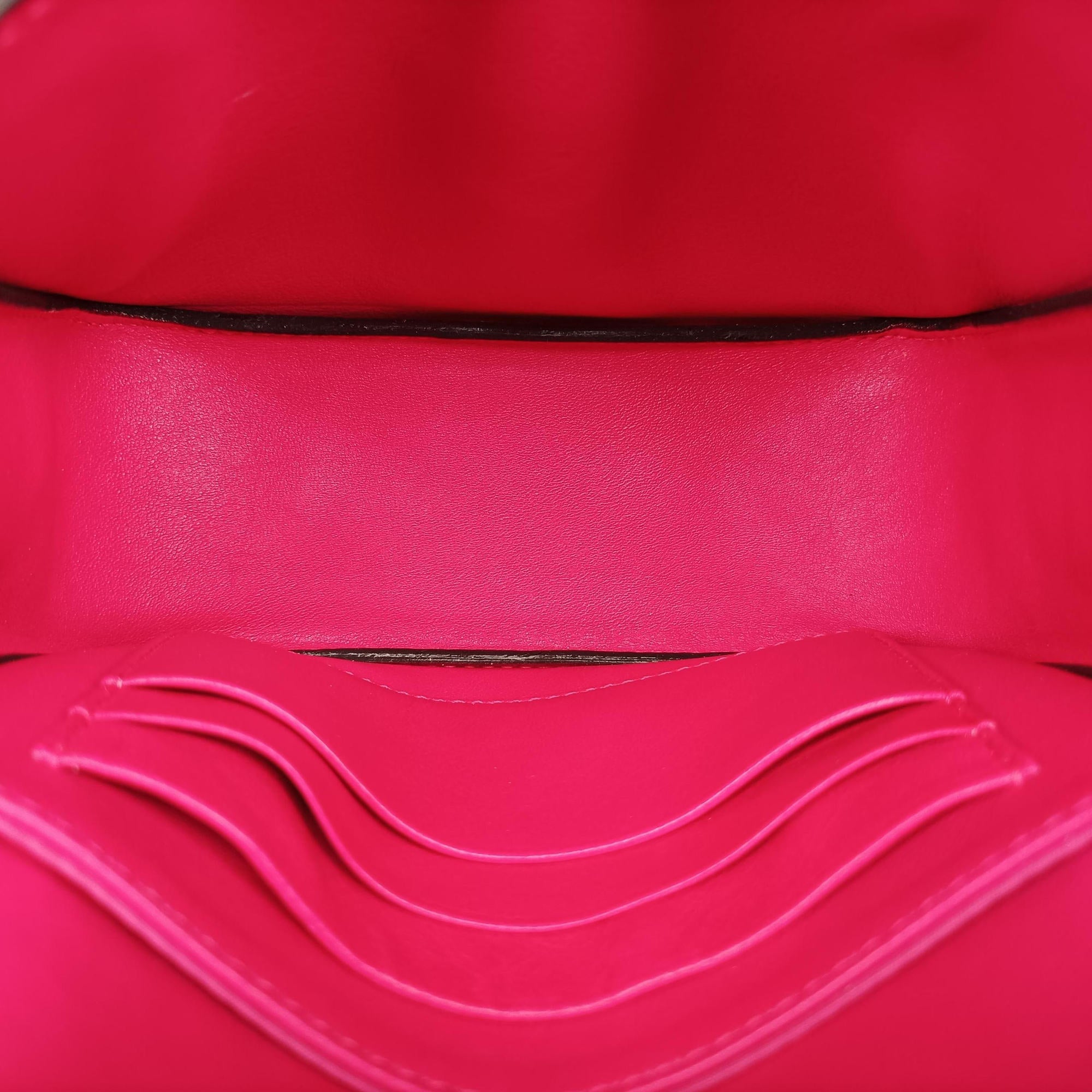 Pre-owned Christian Dior Diorissimo Promenade Envelope Pouch Pink x Light Pink Leather  shoulderbag | stylenewstar
