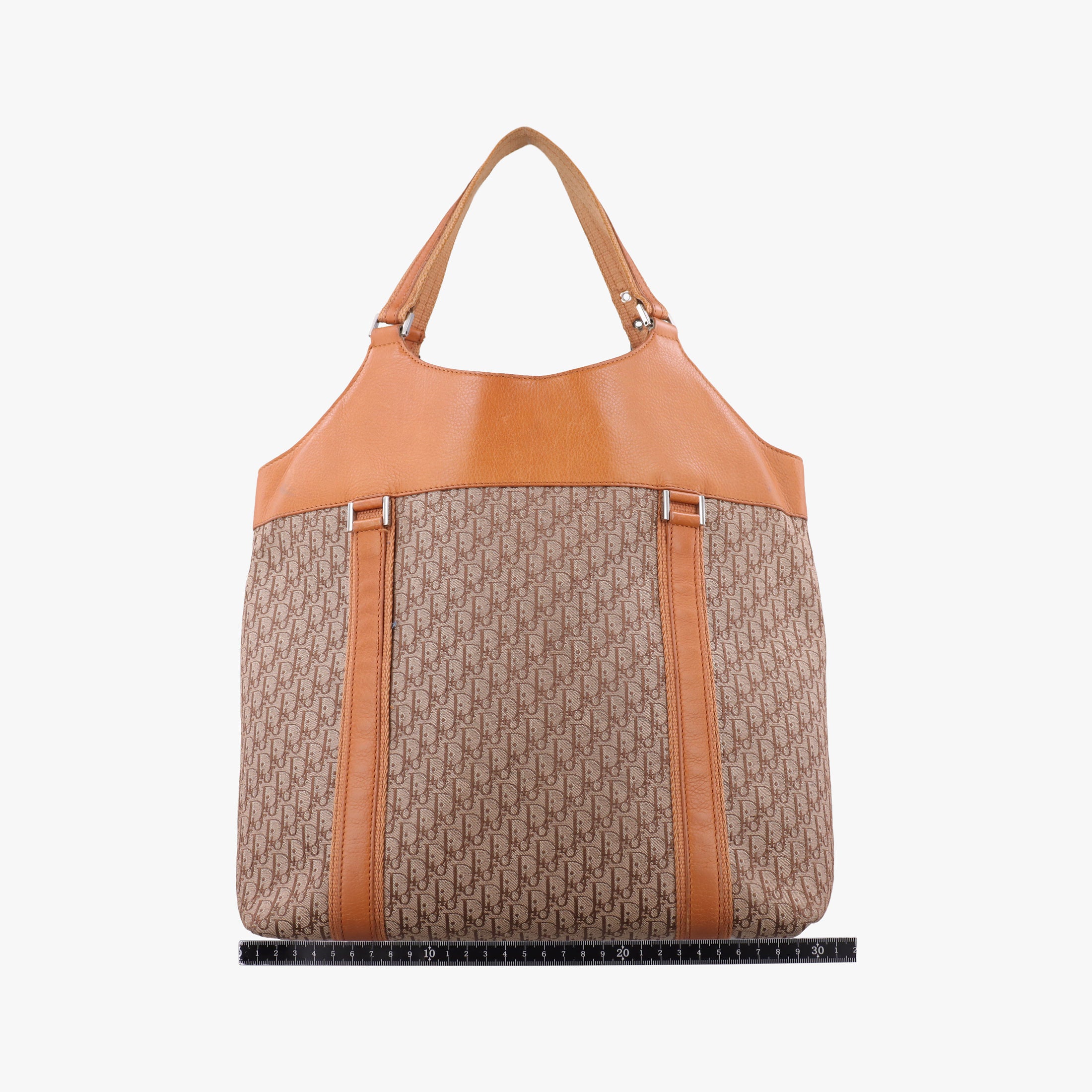 Pre-owned Christian Dior Street Chic Trotter Brown×Beige Canvas×Leather  handbag | stylenewstar