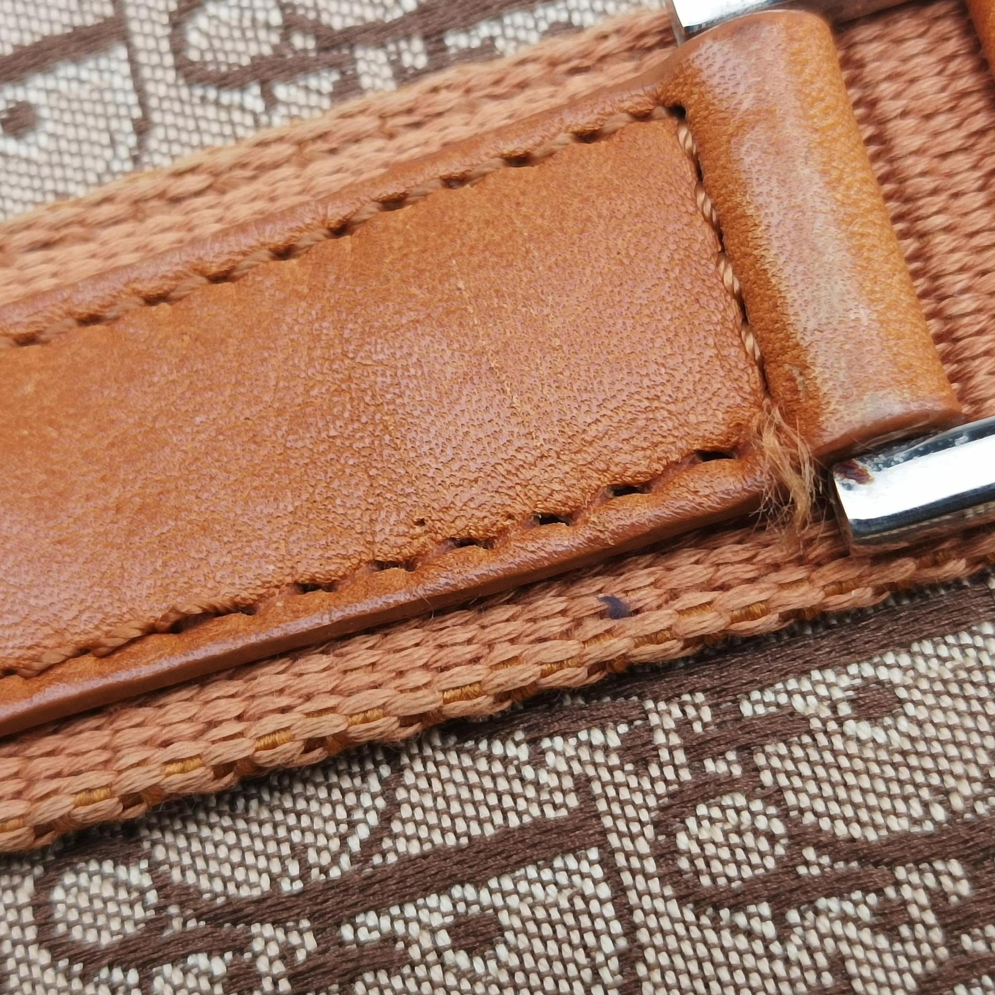 Pre-owned Christian Dior Street Chic Trotter Brown×Beige Canvas×Leather  handbag | stylenewstar
