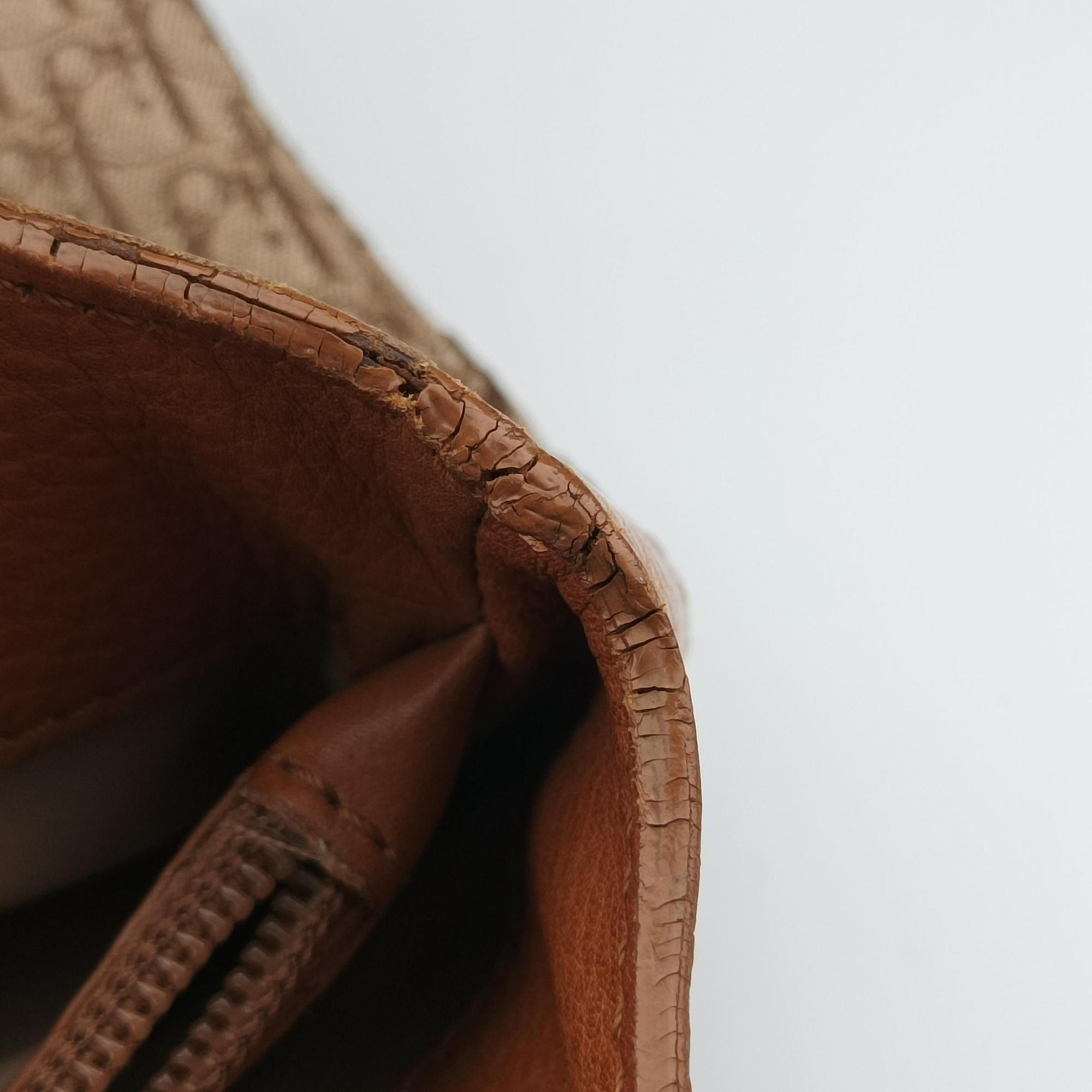 Pre-owned Christian Dior Street Chic Trotter Brown×Beige Canvas×Leather  handbag | stylenewstar