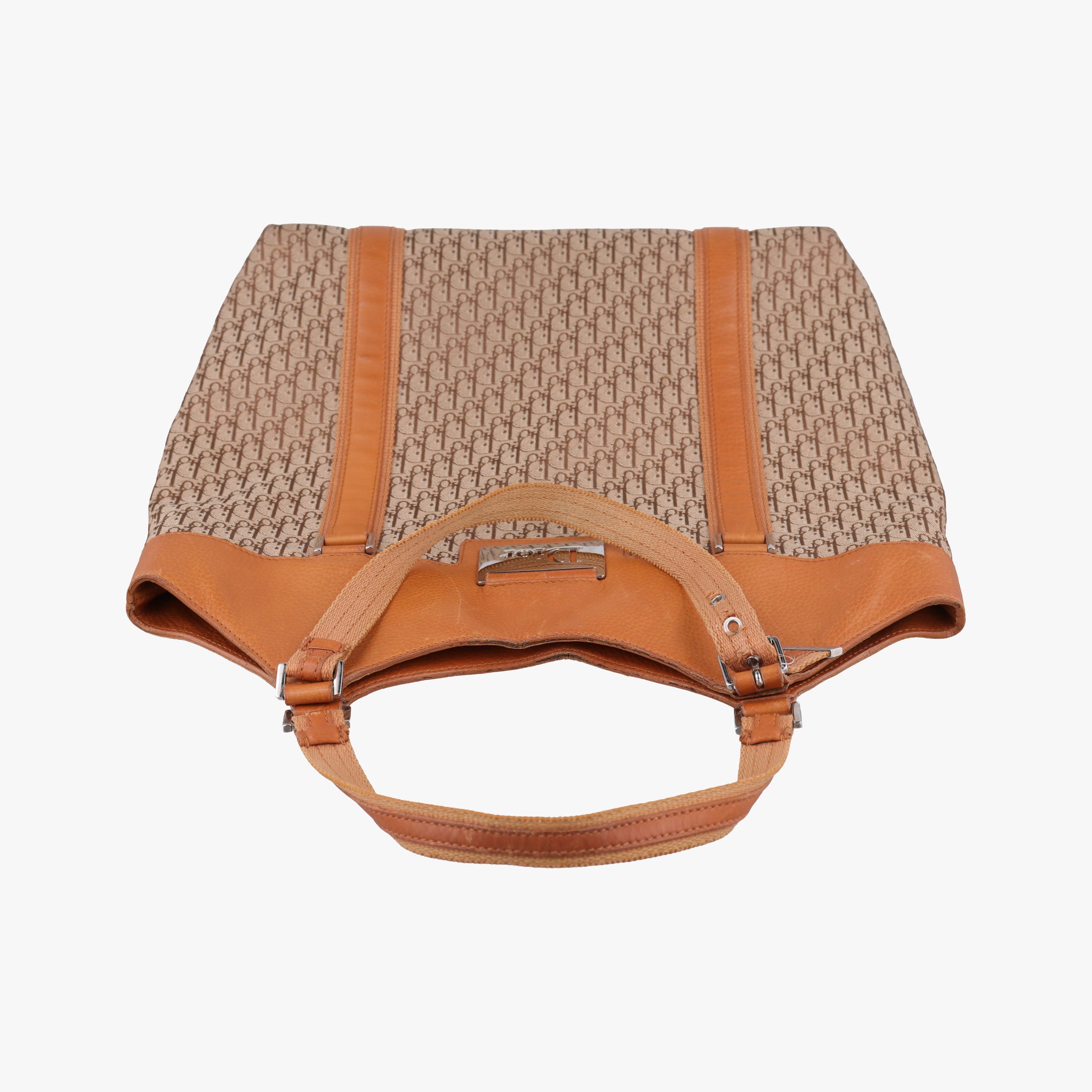 Pre-owned Christian Dior Street Chic Trotter Brown×Beige Canvas×Leather  handbag | stylenewstar