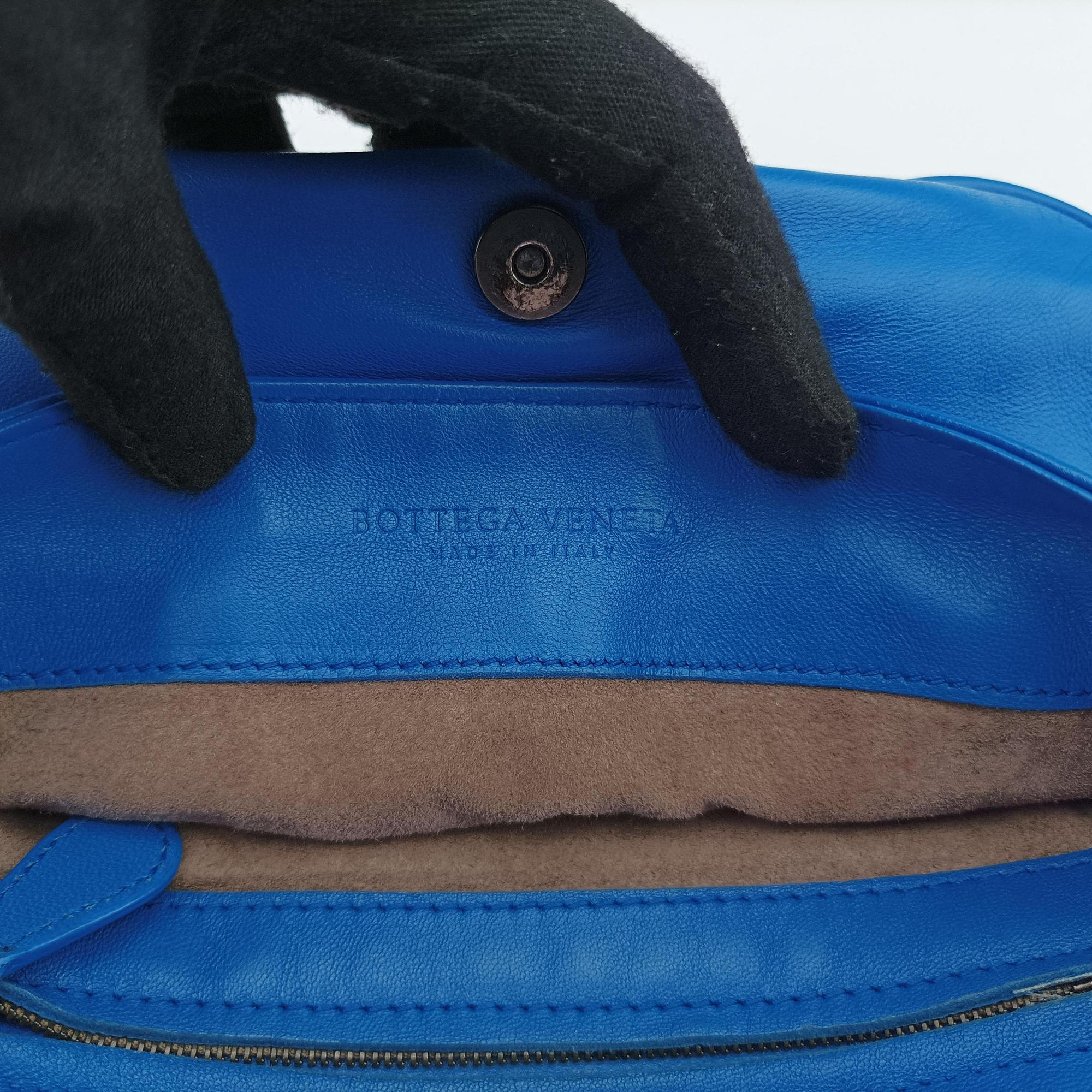 Secondhand Bottega Veneta Intrecciato Blue lambskin  shoulderbag | stylenewstar
