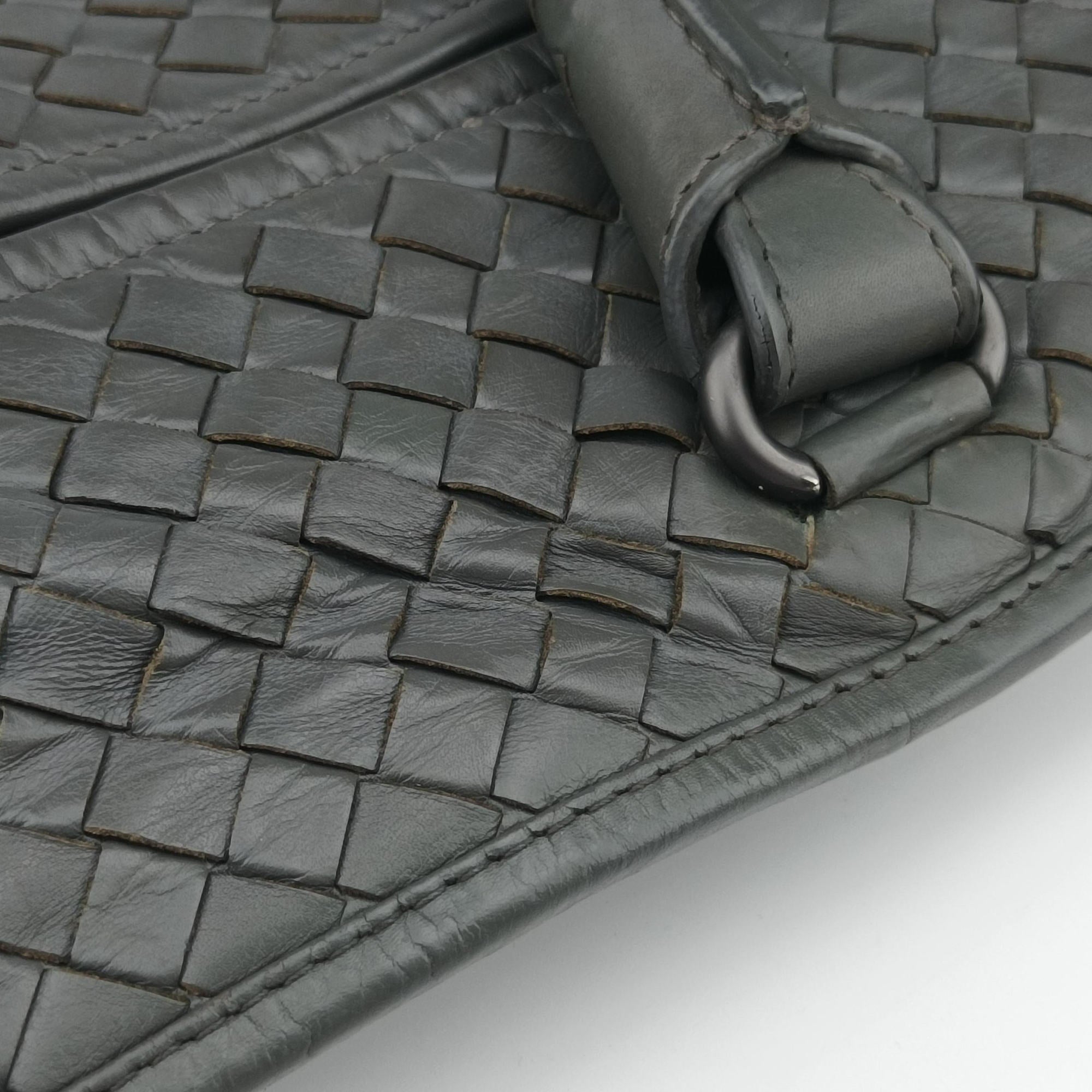 Pre-owned Bottega Veneta Intrecciato Grey lambskin  handbag | stylenewstar