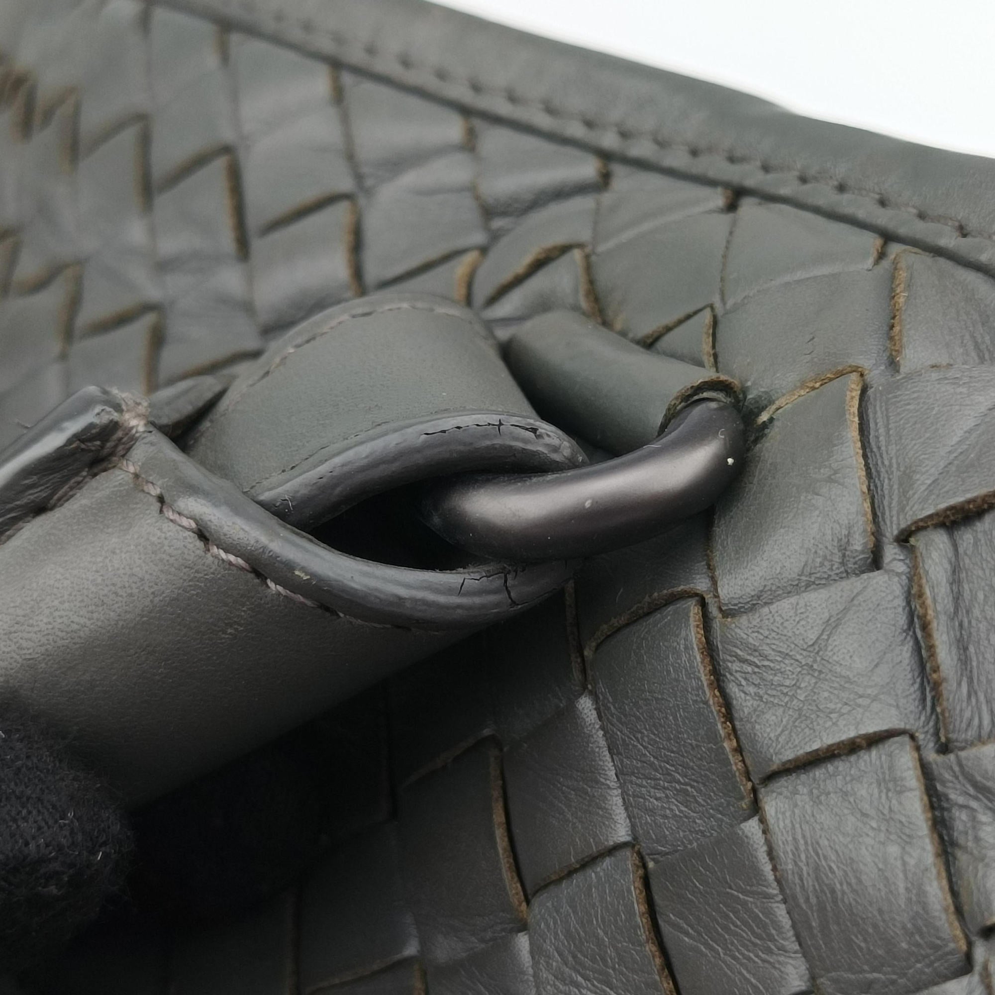 Pre-owned Bottega Veneta Intrecciato Grey lambskin  handbag | stylenewstar